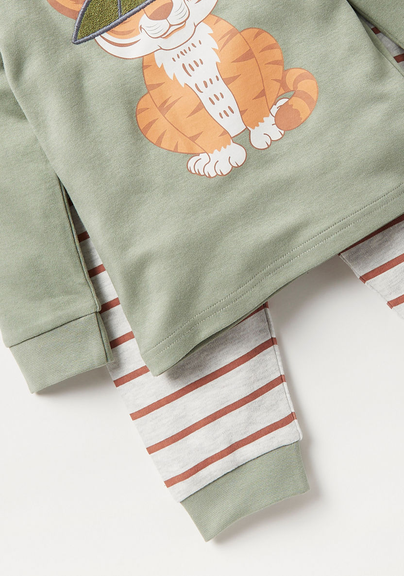Juniors Printed T-shirt and Pyjama Set-Pyjama Sets-image-4