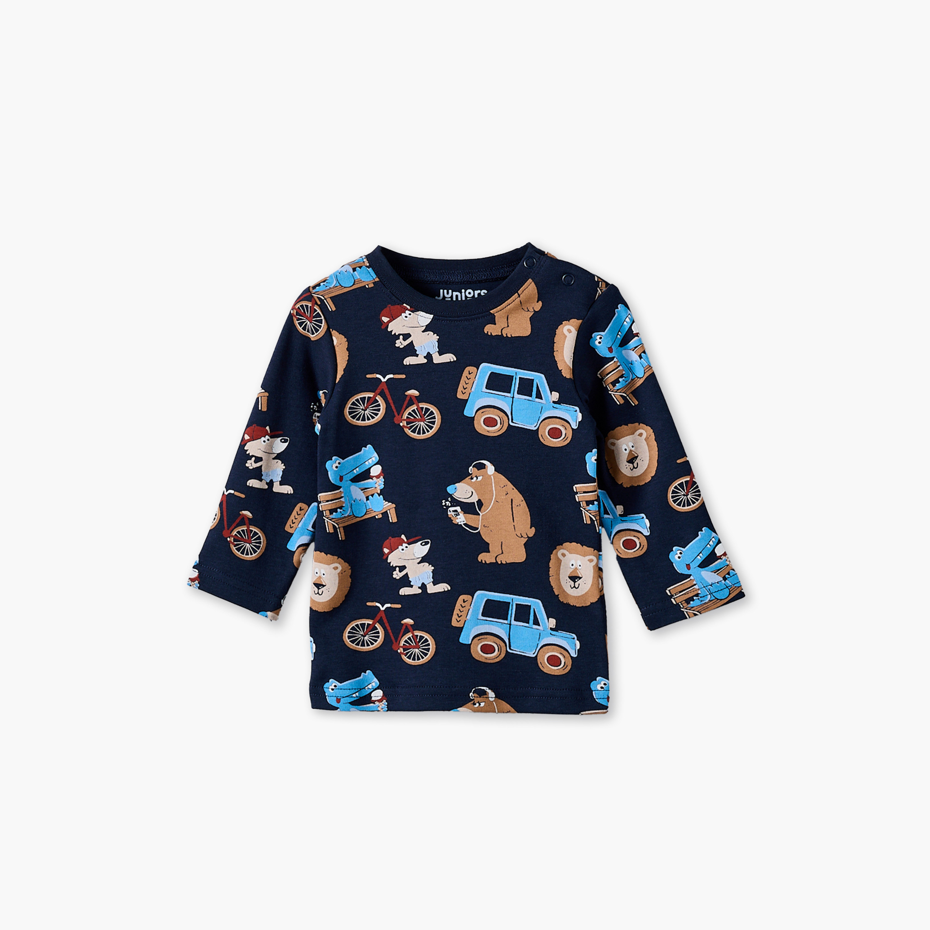 طقم بيجاما قطن بياقة ضيقة وأكمام طويلة بطبعات مرحة من جونيورز-promo_babyshop_Buy3for7.9_KWT030926-image-3