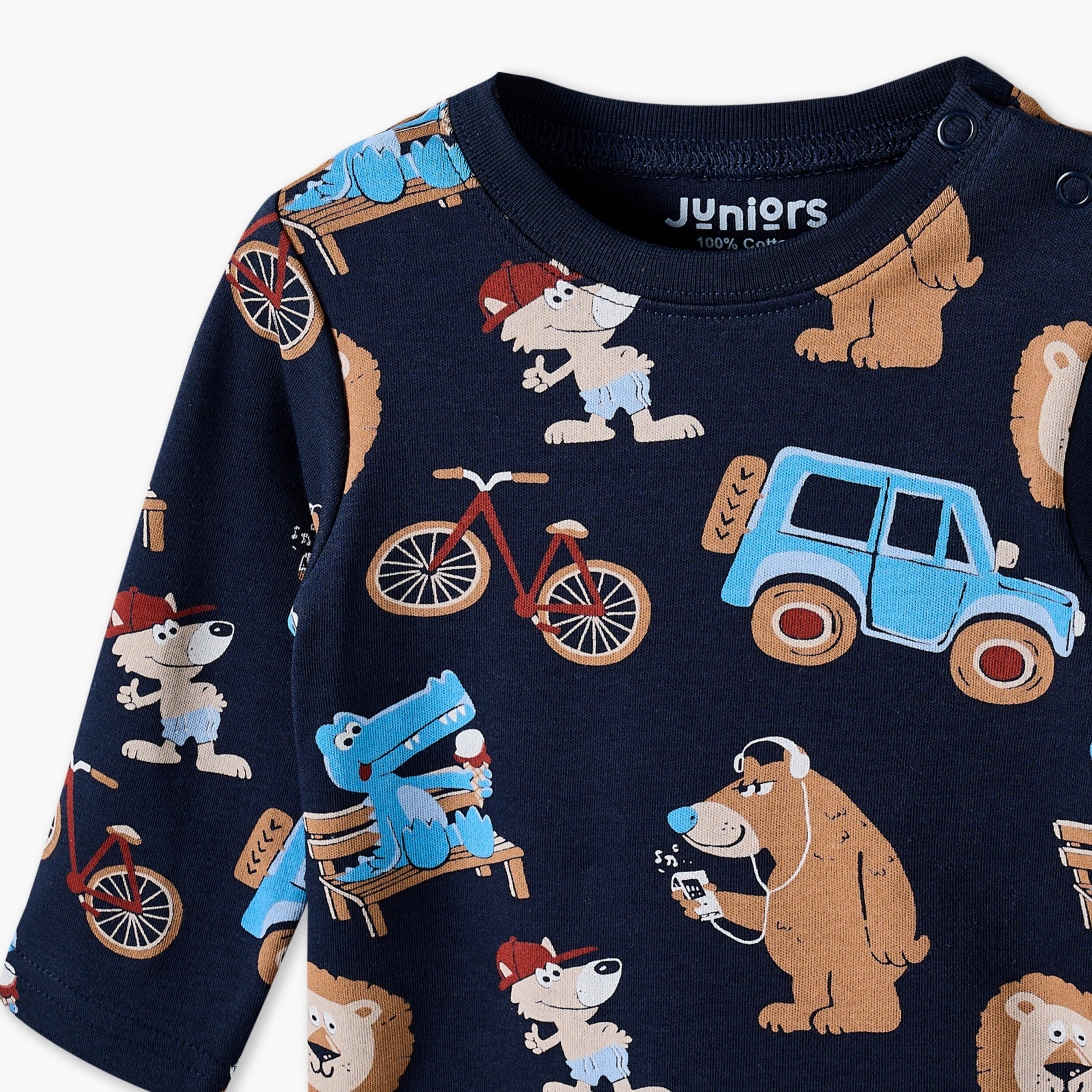 طقم بيجاما قطن بياقة ضيقة وأكمام طويلة بطبعات مرحة من جونيورز-promo_babyshop_Buy3for7.9_KWT030926-image-7