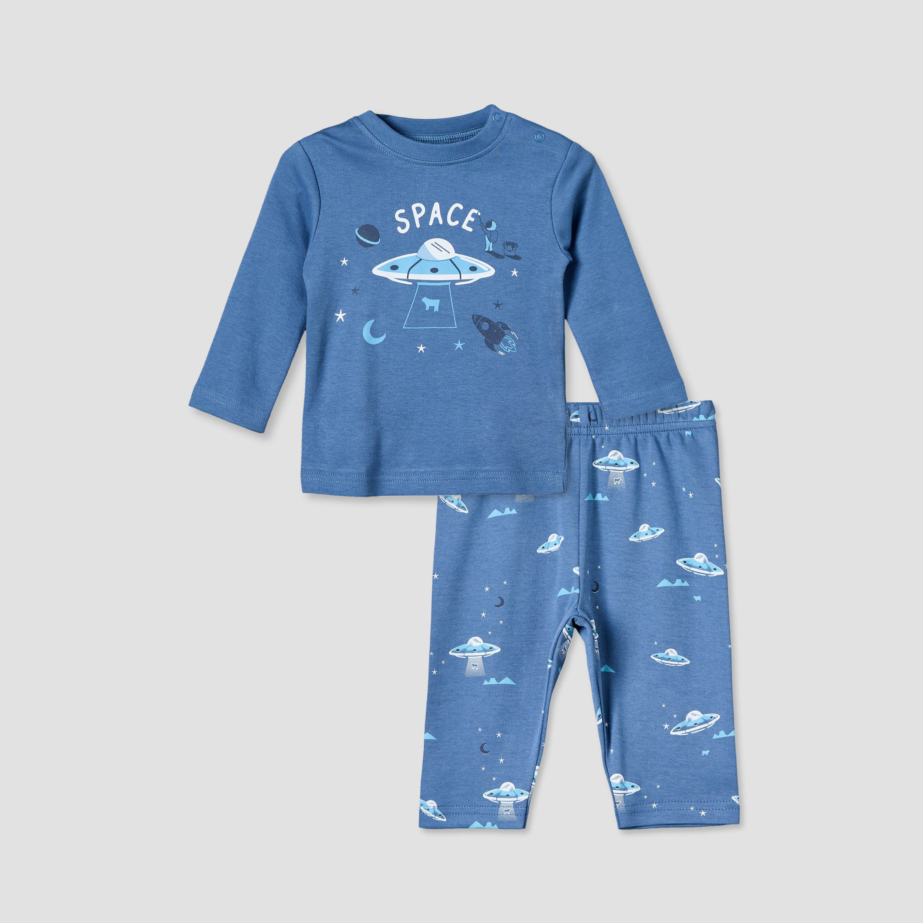 Juniors Cotton Round Neck Long Sleeves Pyjama Set with Space Print-baby-boys-clothing-nightwear-pyjamasets-image-1