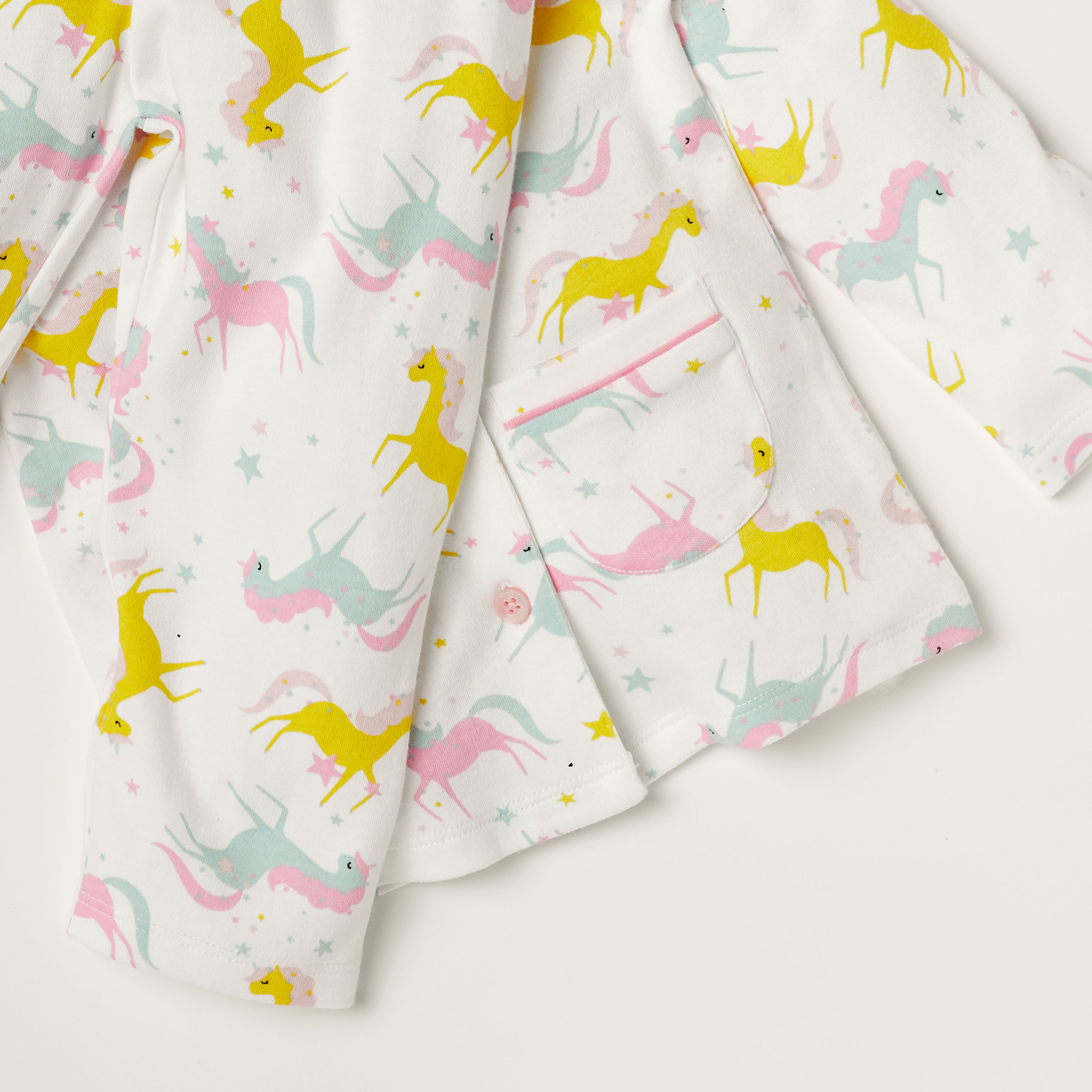 Juniors Unicorn Print Long Sleeve Shirt and Pyjama Set-baby-boys-clothing-nightwear-pyjamasets-image-5