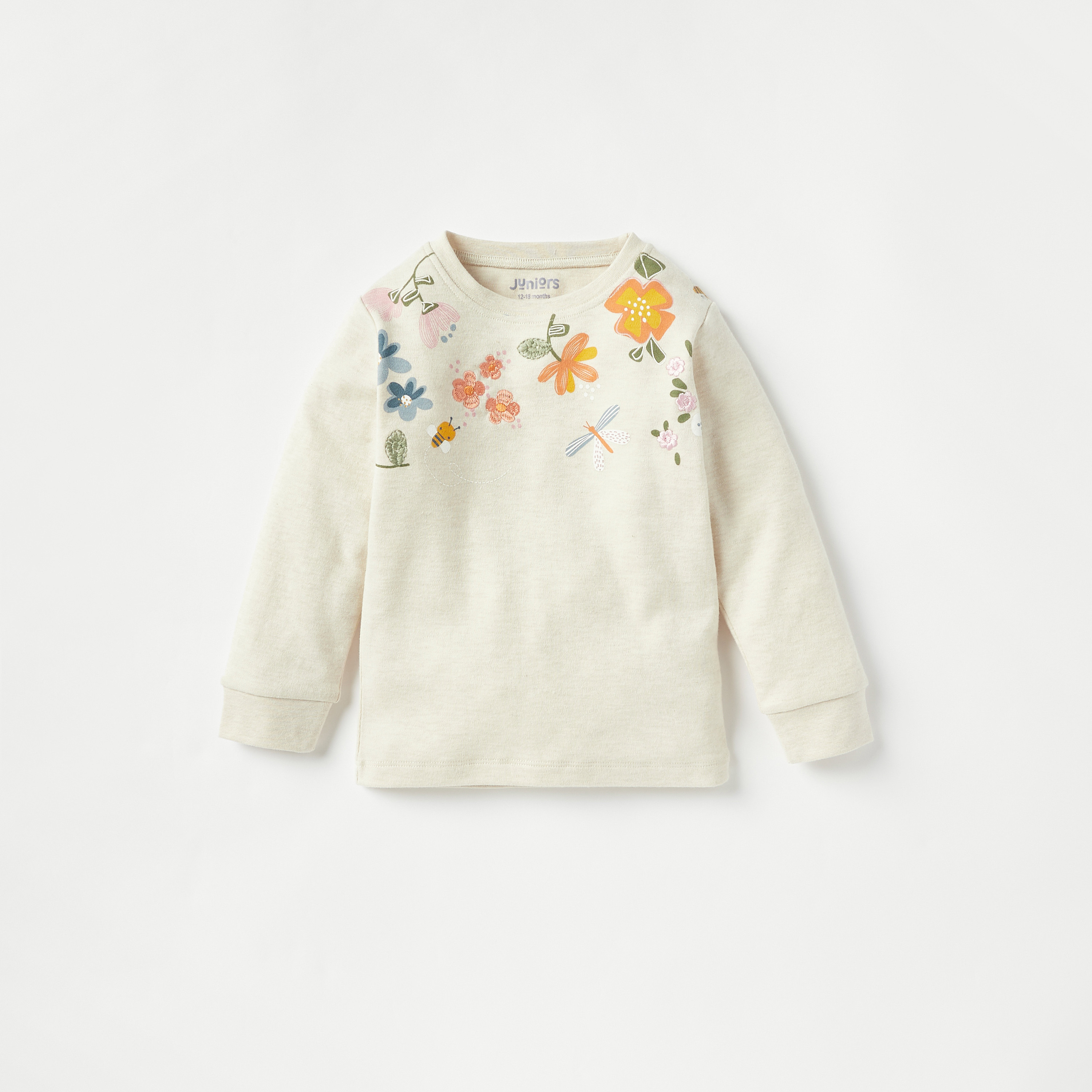 Juniors Floral Print Long Sleeves T-shirt and Pyjama Set-baby-girls-clothing-nightwear-pyjamasets-image-2