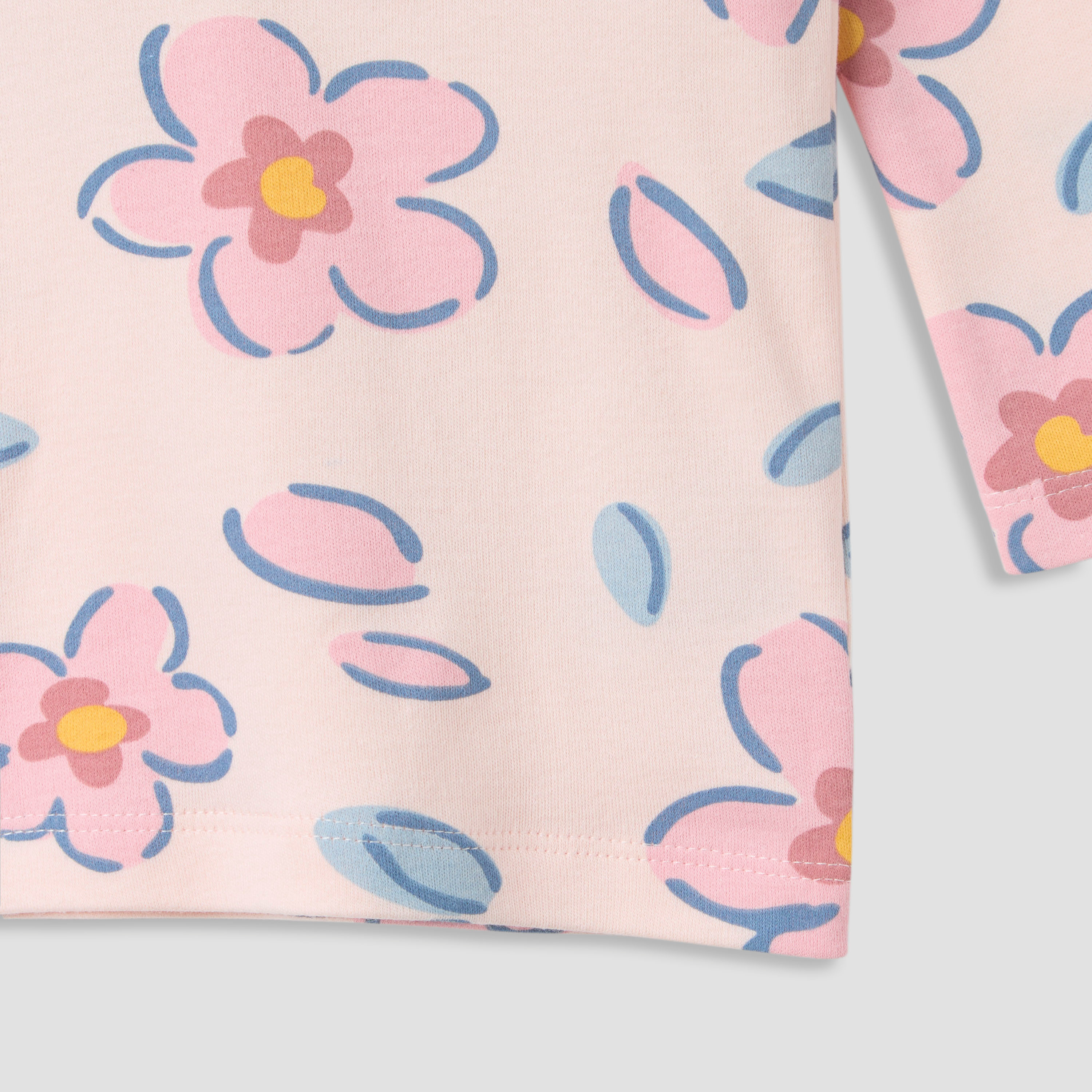 Juniors Floral Print Long Sleeve T-shirt and Pyjama Set-baby-girls-clothing-nightwear-pyjamasets-image-5
