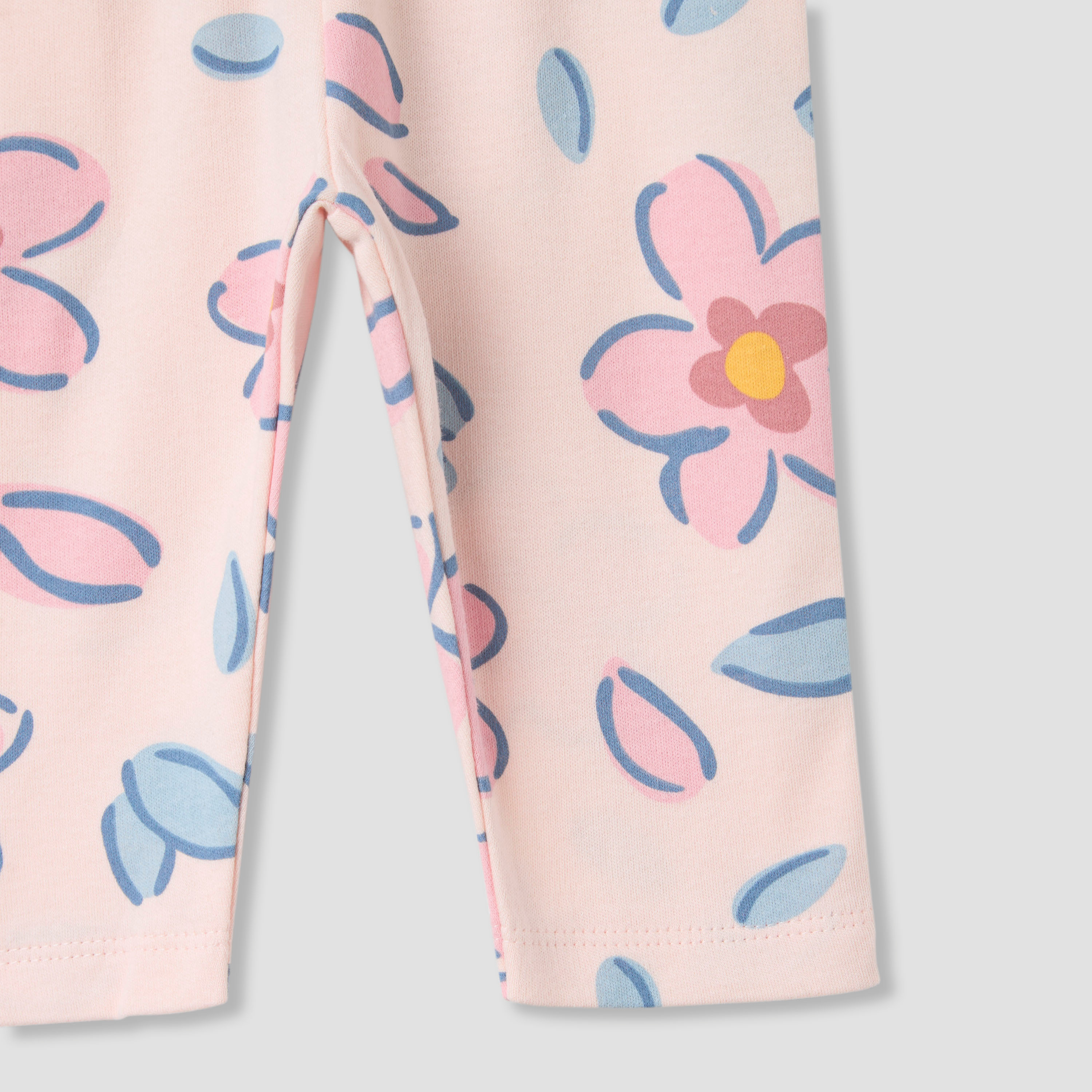 Juniors Floral Print Long Sleeve T-shirt and Pyjama Set-baby-girls-clothing-nightwear-pyjamasets-image-7