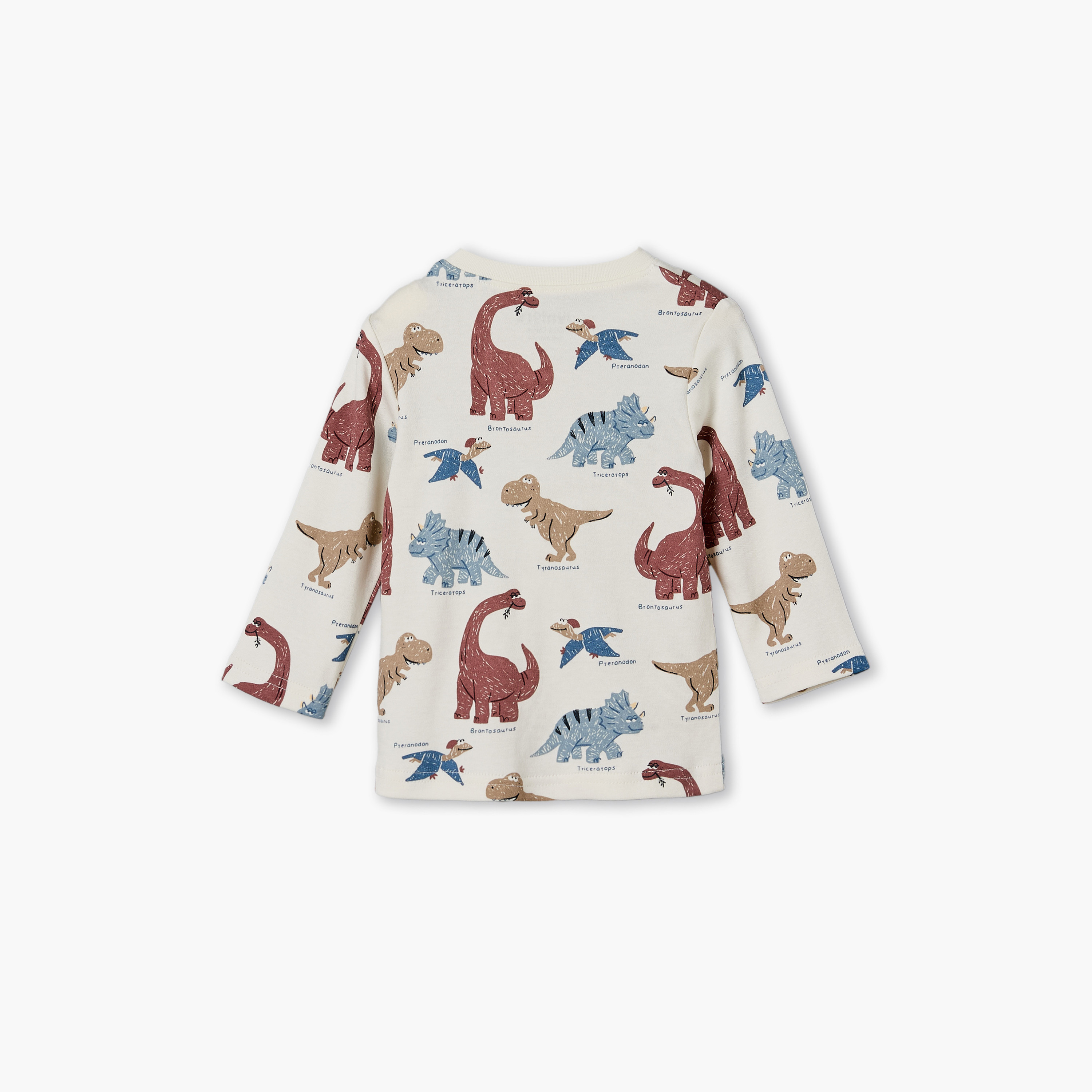 Juniors Cotton Crew Neck Long Sleeves Pyjama Set with Dinosaur Print-baby-boys-clothing-nightwear-pyjamasets-image-5