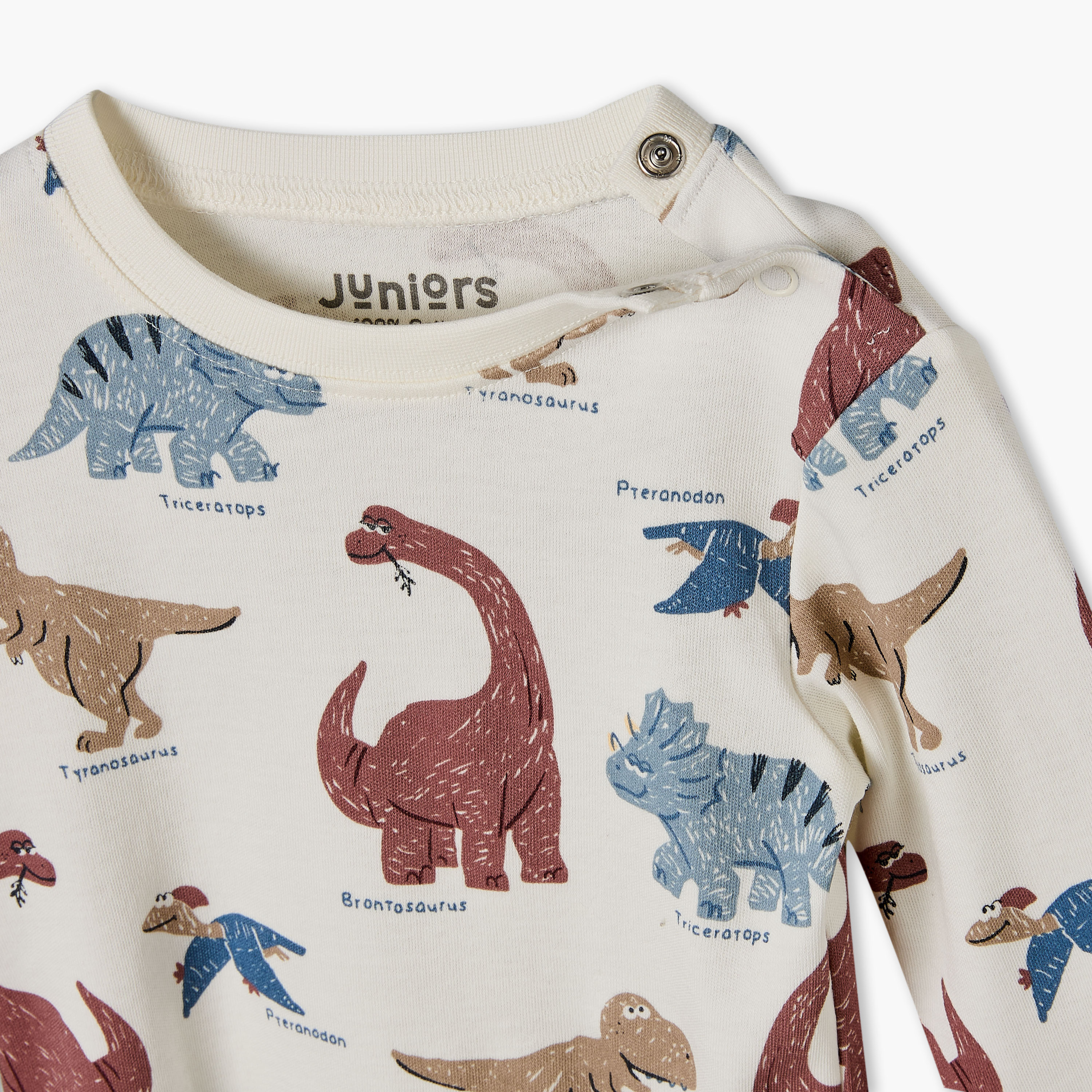 Juniors Cotton Crew Neck Long Sleeves Pyjama Set with Dinosaur Print-baby-boys-clothing-nightwear-pyjamasets-image-7