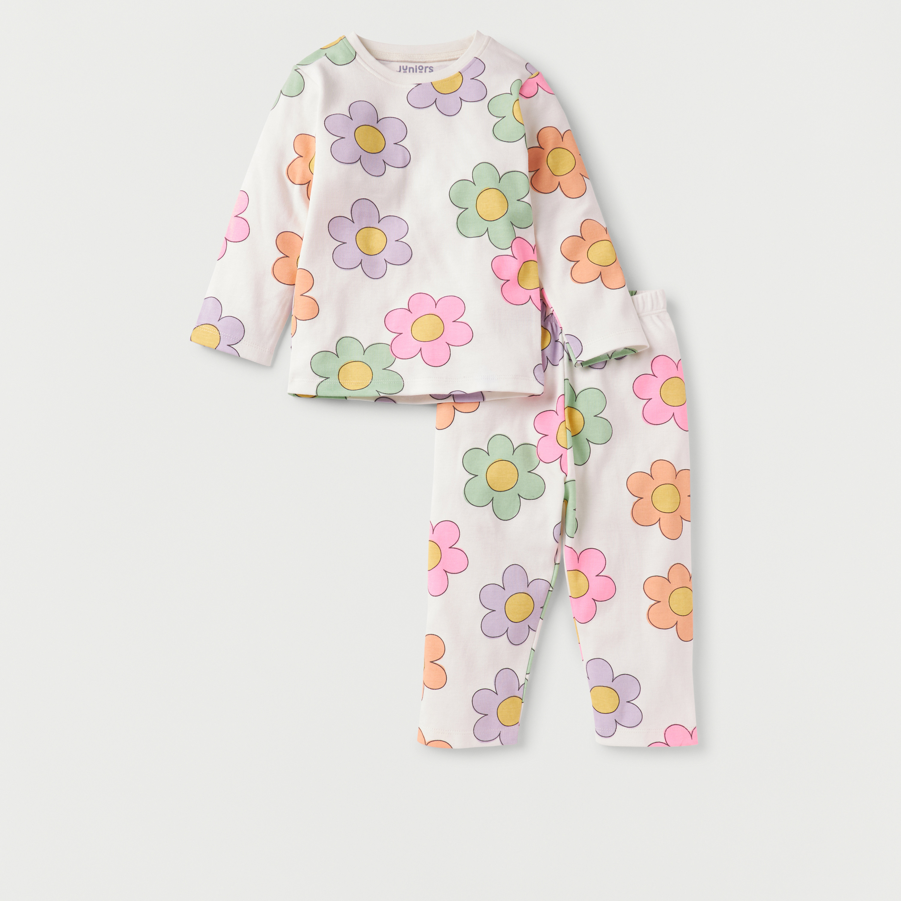Juniors Pyjama Set with Print - Cotton - Long Sleeves - Round Neck-baby-girls-clothing-nightwear-pyjamasets-image-1