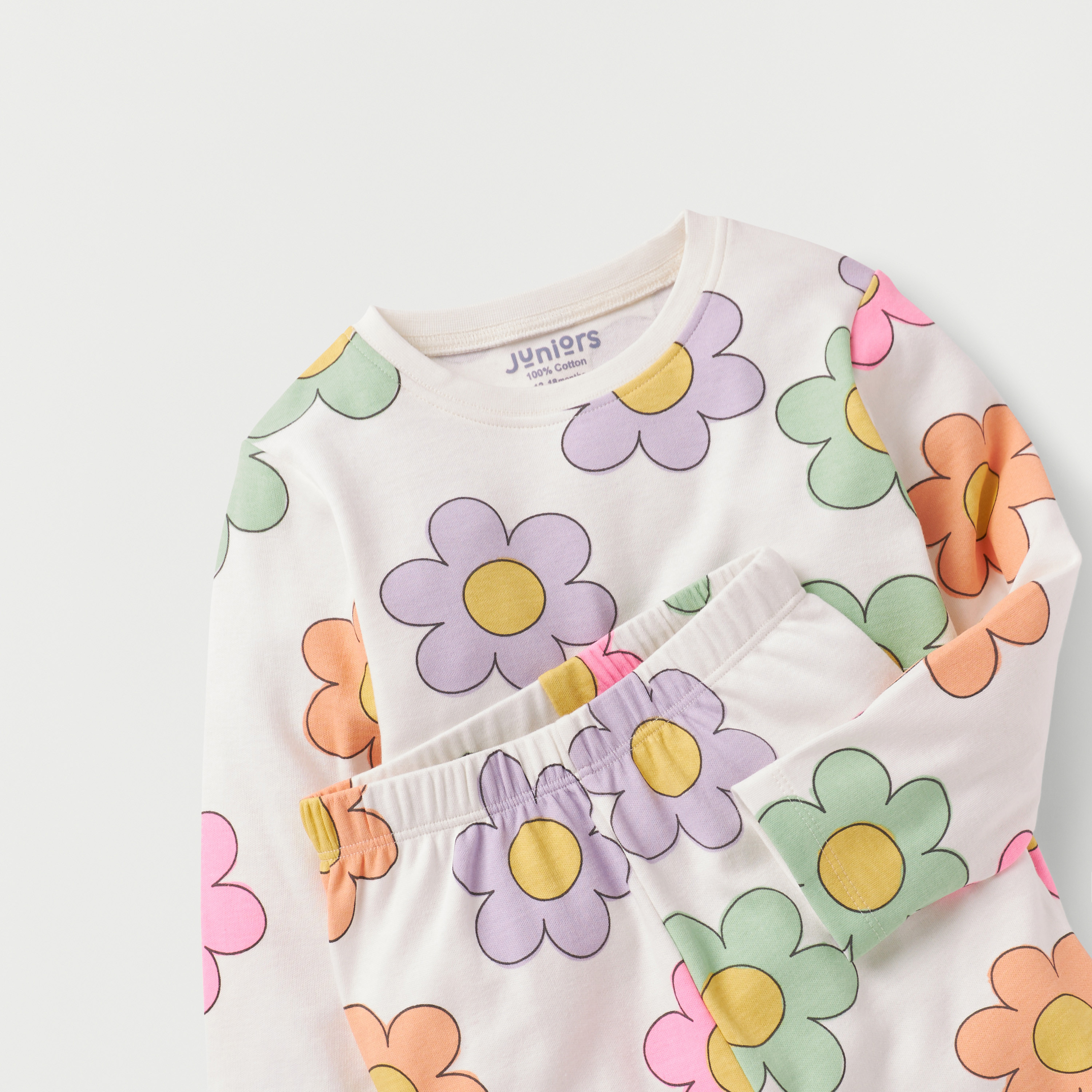 Juniors Pyjama Set with Print - Cotton - Long Sleeves - Round Neck-baby-girls-clothing-nightwear-pyjamasets-image-4
