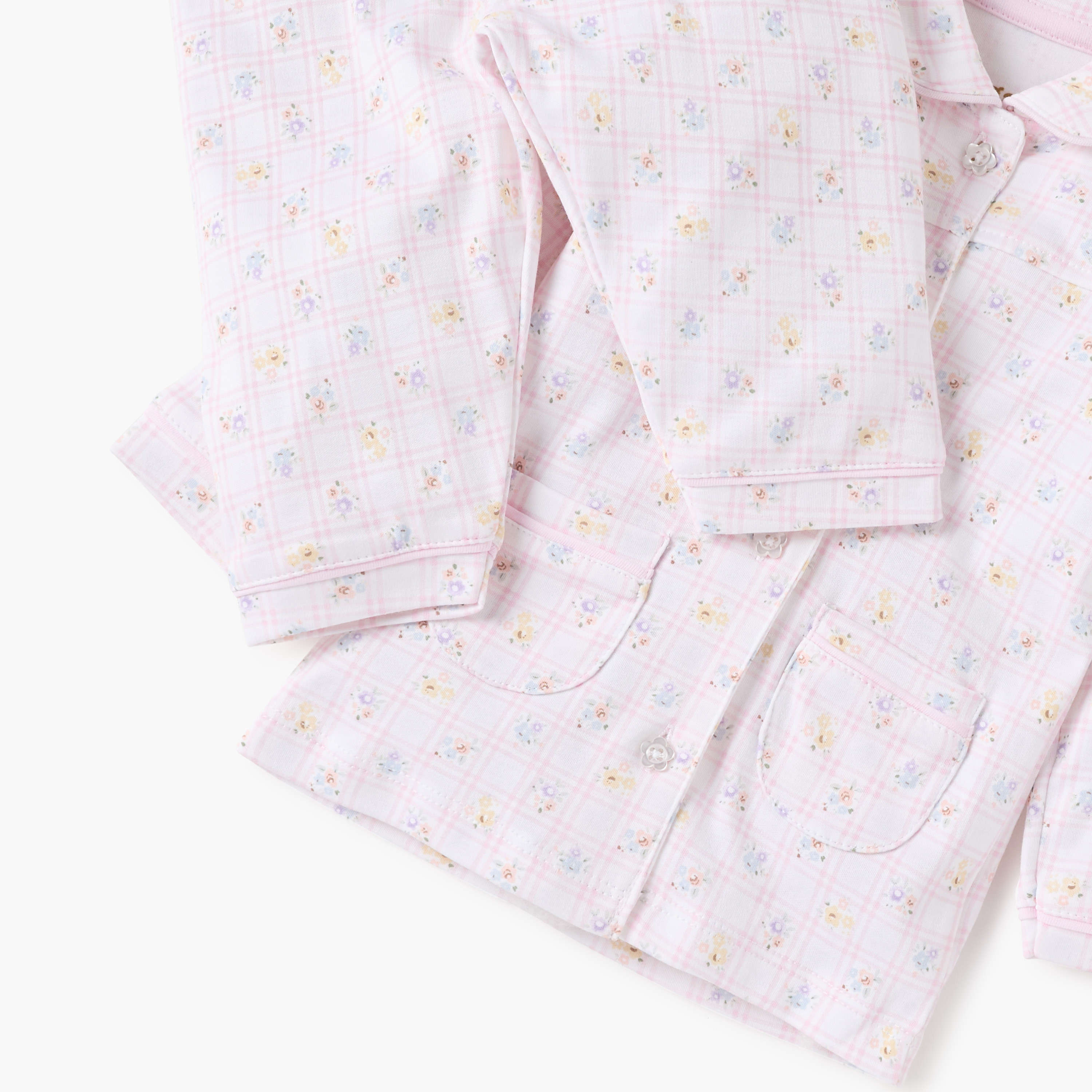 Juniors Floral Print Shirt and Pyjama Set-baby-girls-clothing-nightwear-pyjamasets-image-5