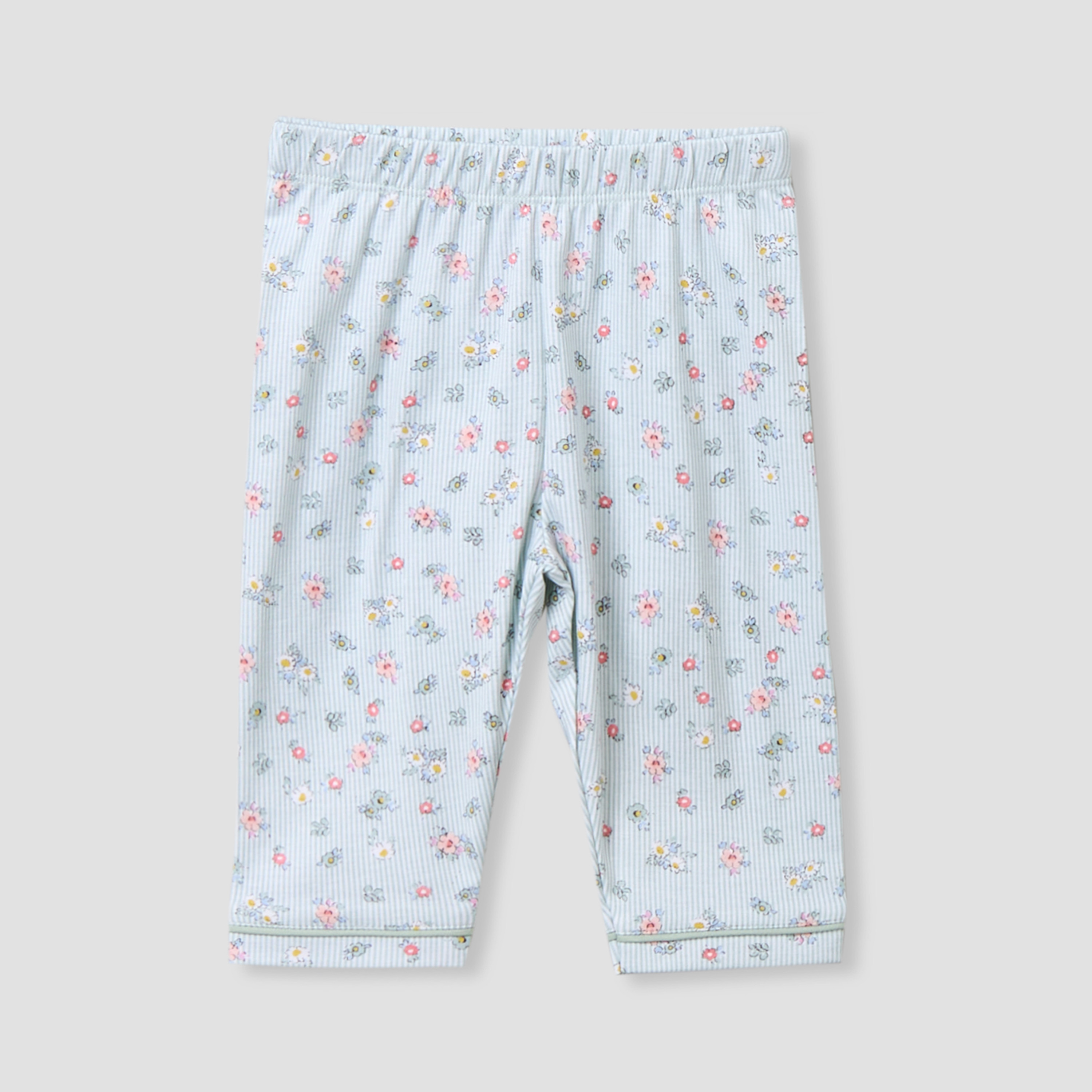 Giggles Cotton Collared Long Sleeves Pyjama Set with Floral Print-baby-girls-clothing-nightwear-pyjamasets-image-4