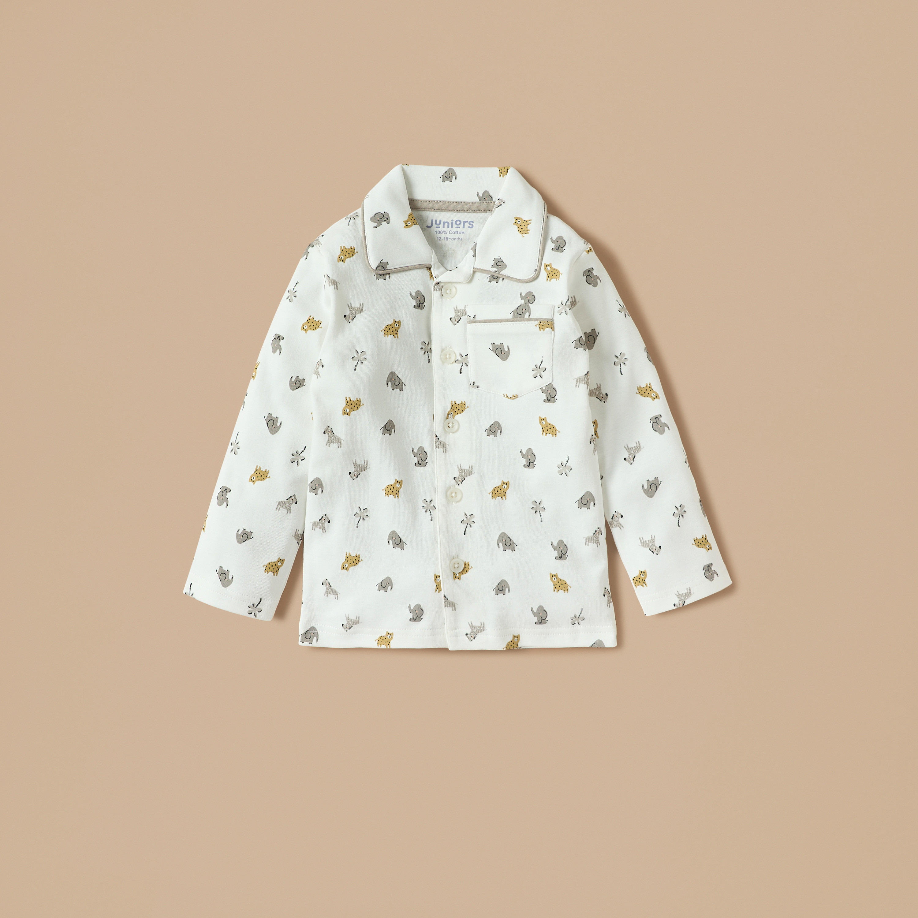 طقم تيشيرت بأكمام طويلة وطبعات مع بنطلون بيجاما من جونيورز-baby-boys-clothing-nightwear-pyjamasets-image-2