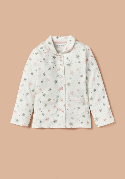 Juniors Star Print Shirt and Pyjama Set-Pyjama Sets-image-1
