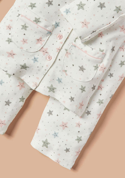 Juniors Star Print Shirt and Pyjama Set-Pyjama Sets-image-4