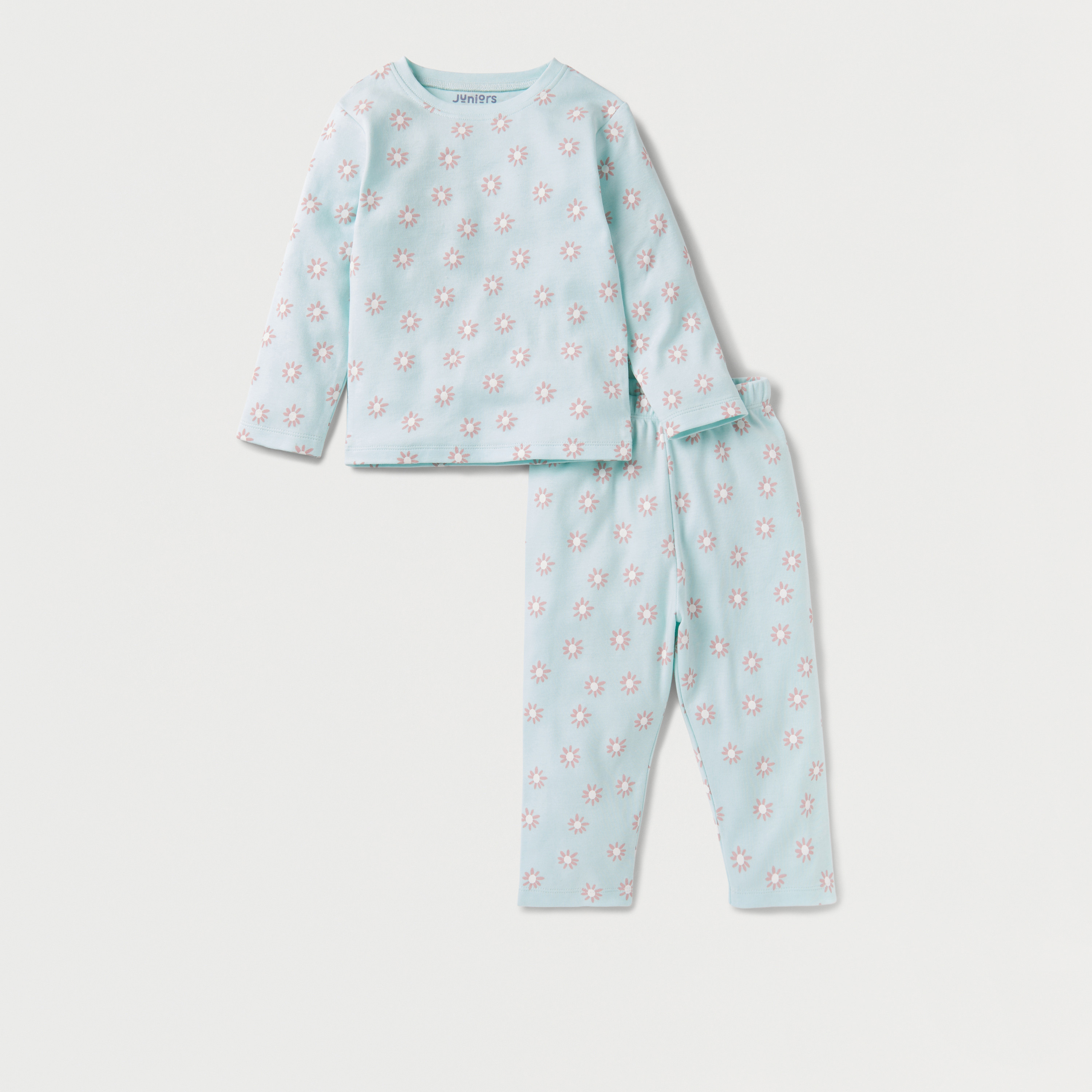Juniors All-Over Floral Print T-shirt and Pyjama Set-baby-girls-clothing-nightwear-pyjamasets-image-1