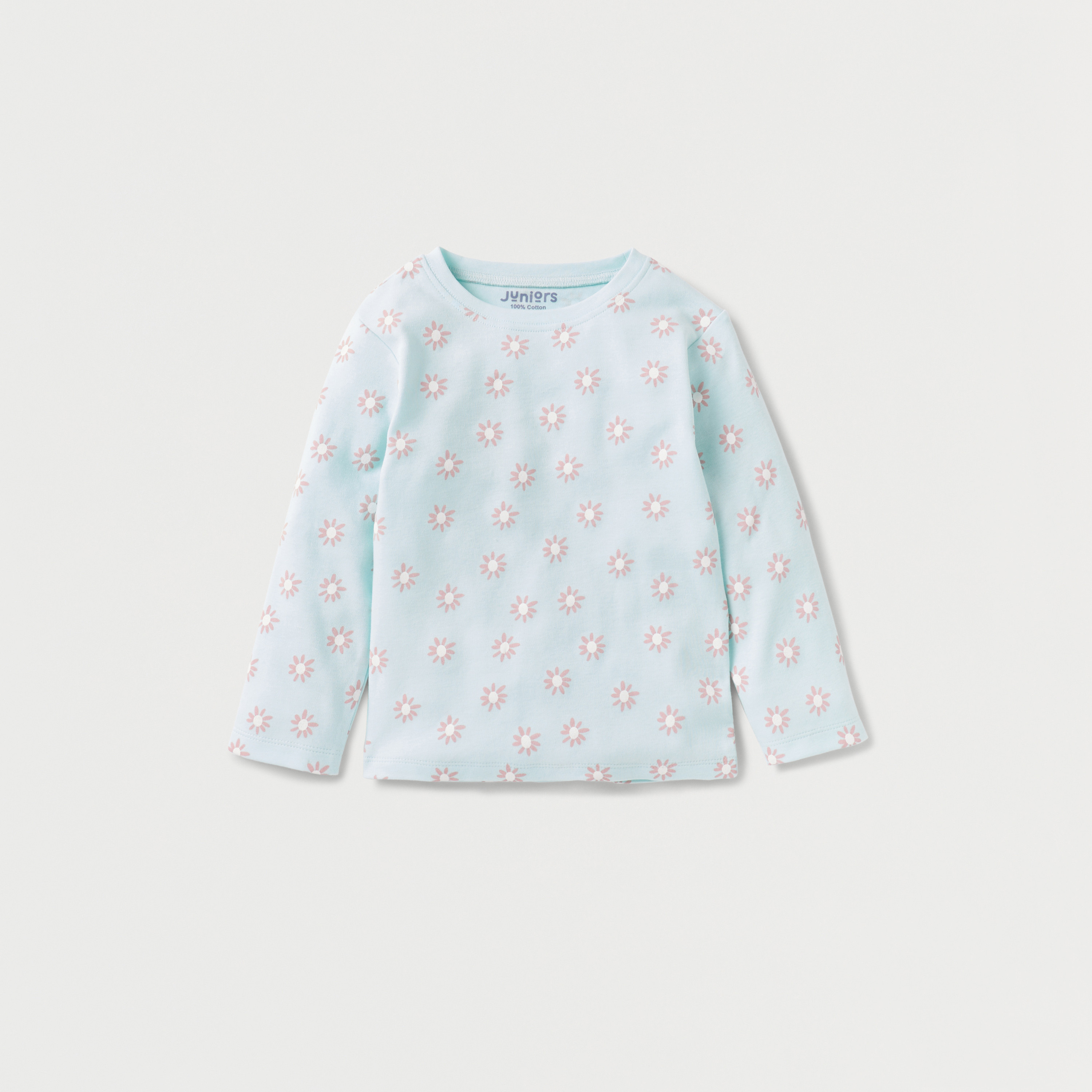 Juniors All-Over Floral Print T-shirt and Pyjama Set-baby-girls-clothing-nightwear-pyjamasets-image-2