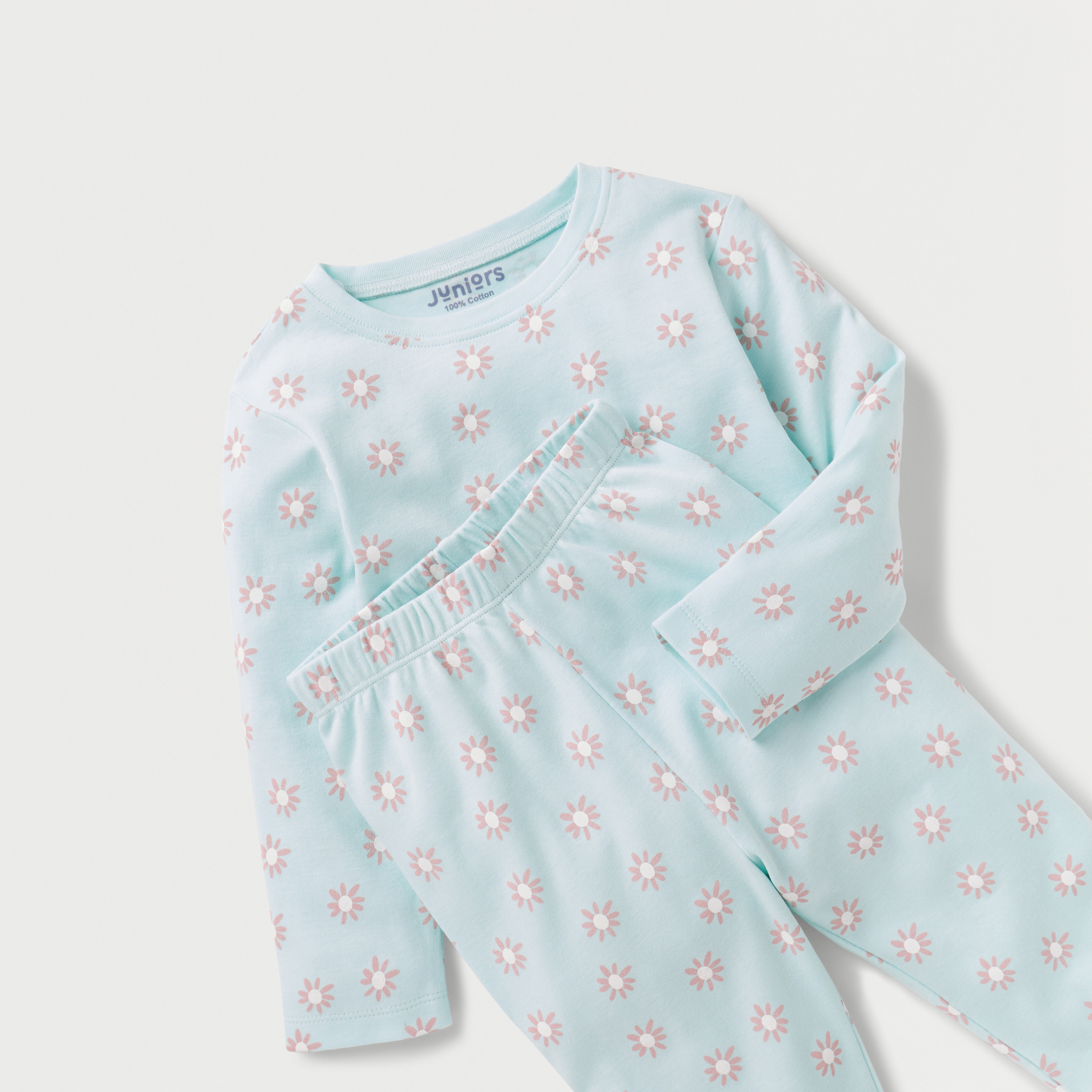 Juniors All-Over Floral Print T-shirt and Pyjama Set-baby-girls-clothing-nightwear-pyjamasets-image-4