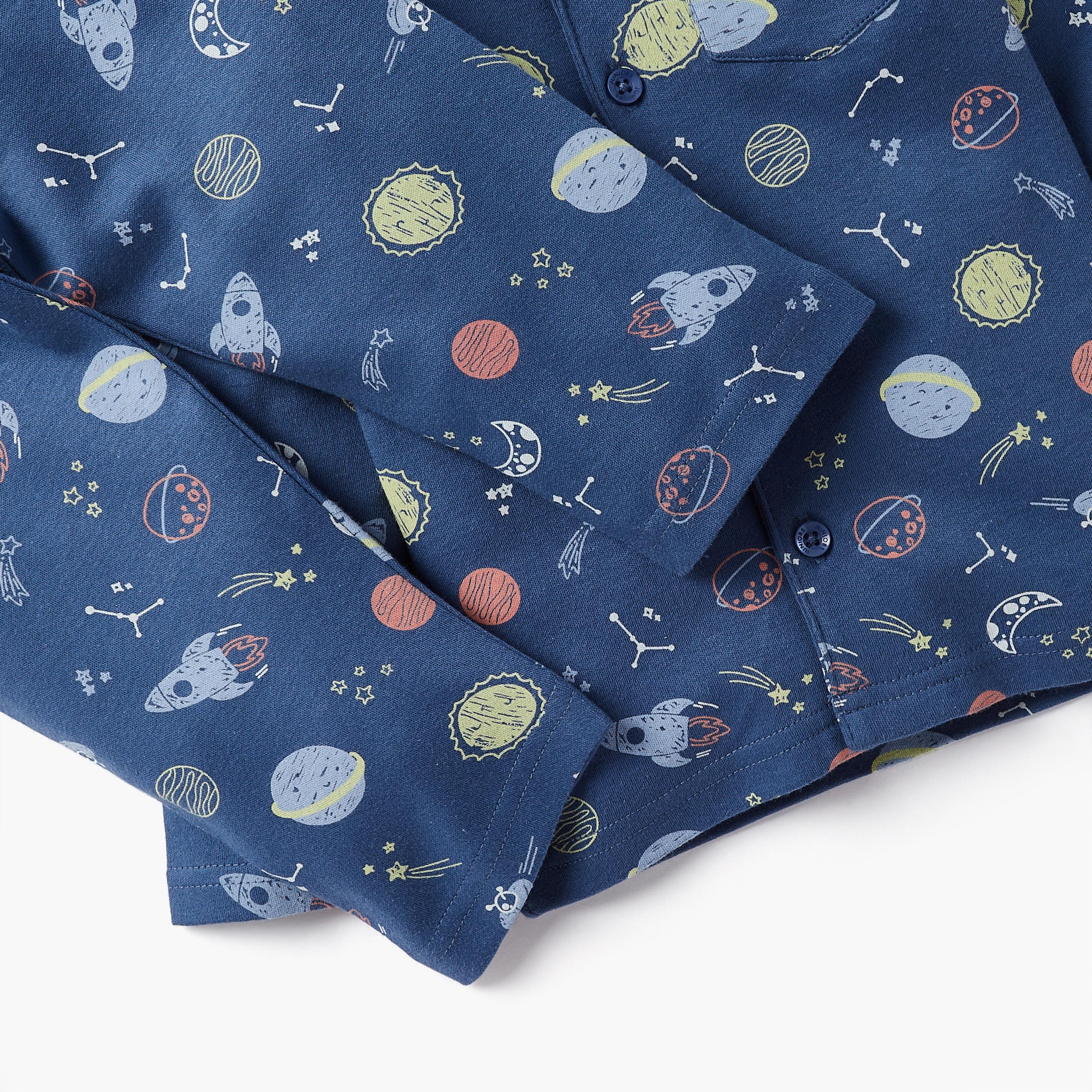 Juniors Space Print Long Sleeves Shirt and Pyjama Set-baby-boys-clothing-nightwear-pyjamasets-image-5