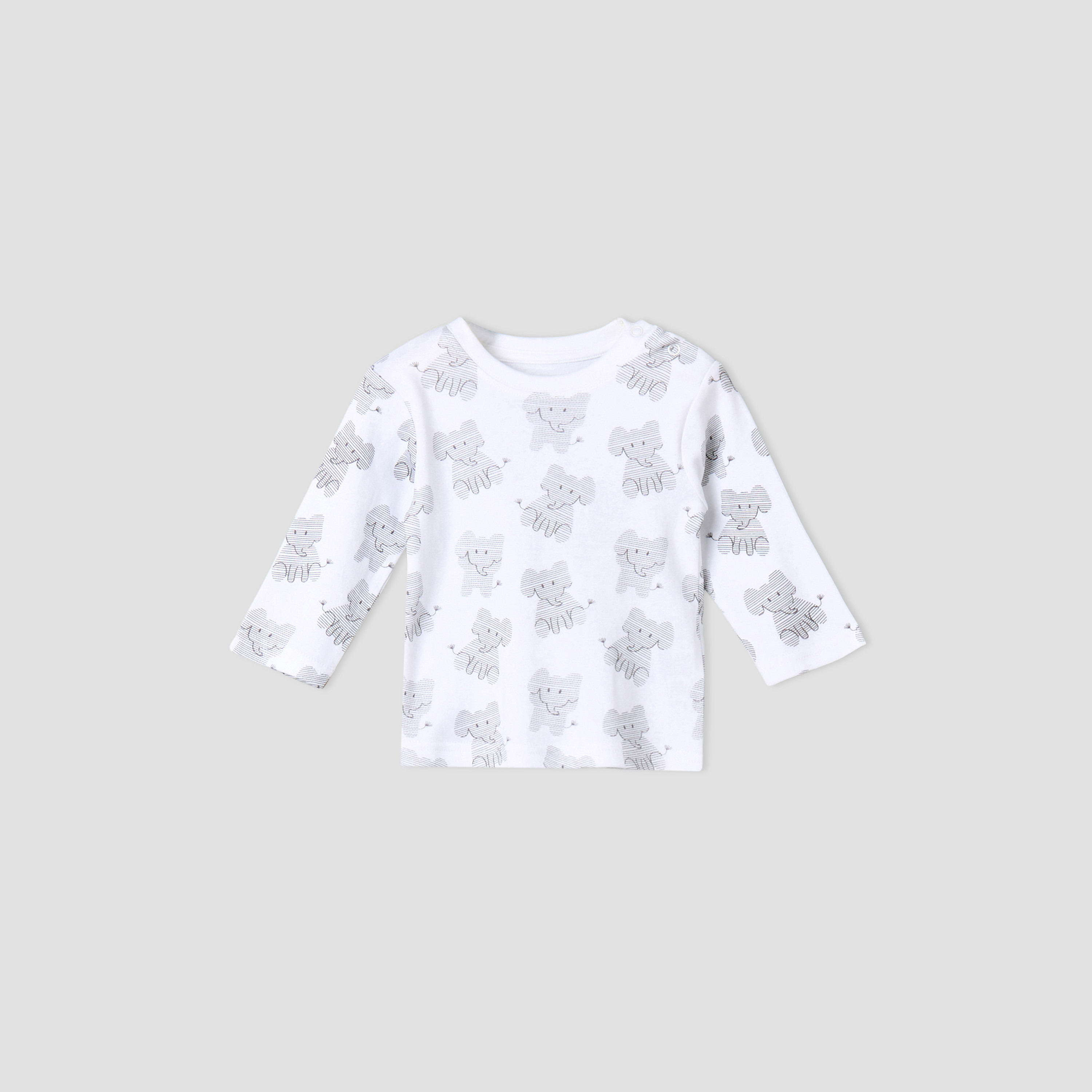 Pack of 4 Juniors Cotton Long Sleeves Pyjama Set with Elephant Print-baby-boys-clothing-nightwear-pyjamasets-image-2