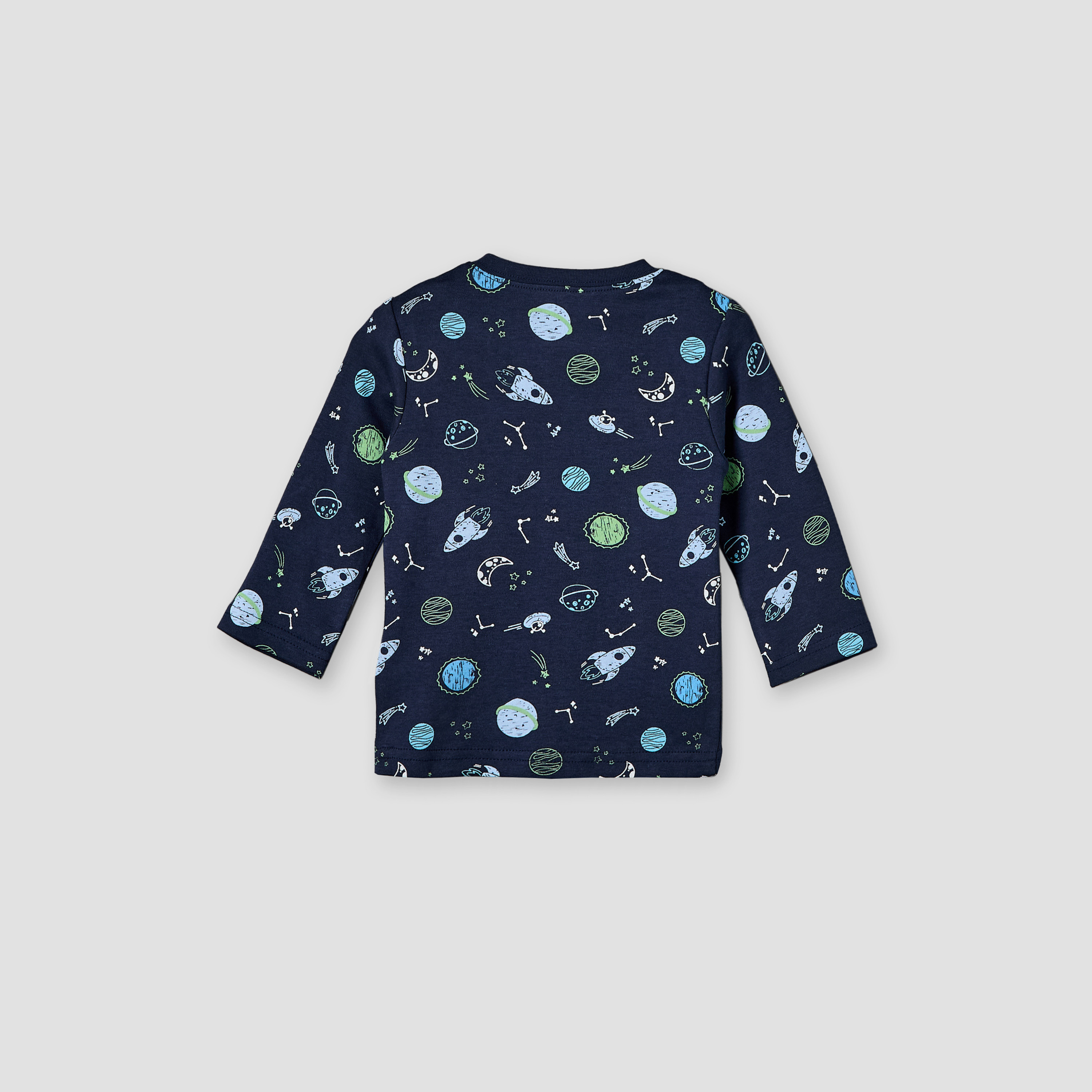 Juniors Cotton Round Neck Long Sleeves Pyjama Set with Space Print-baby-boys-clothing-nightwear-pyjamasets-image-4