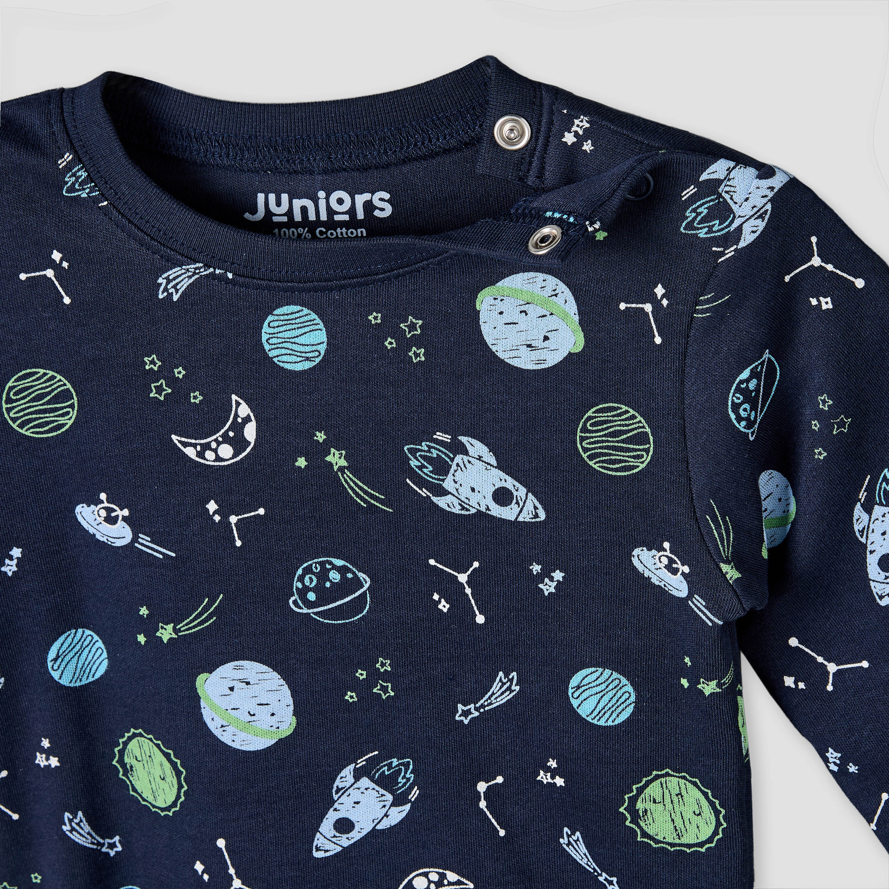 Juniors Cotton Round Neck Long Sleeves Pyjama Set with Space Print-baby-boys-clothing-nightwear-pyjamasets-image-6