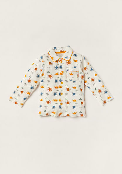 Juniors Sunshine Print Long Sleeve Shirt and Pyjama Set