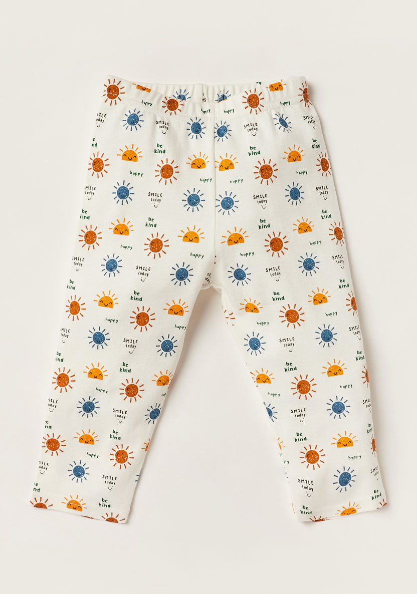 Juniors Sunshine Print Long Sleeve Shirt and Pyjama Set-Pyjama Sets-image-2