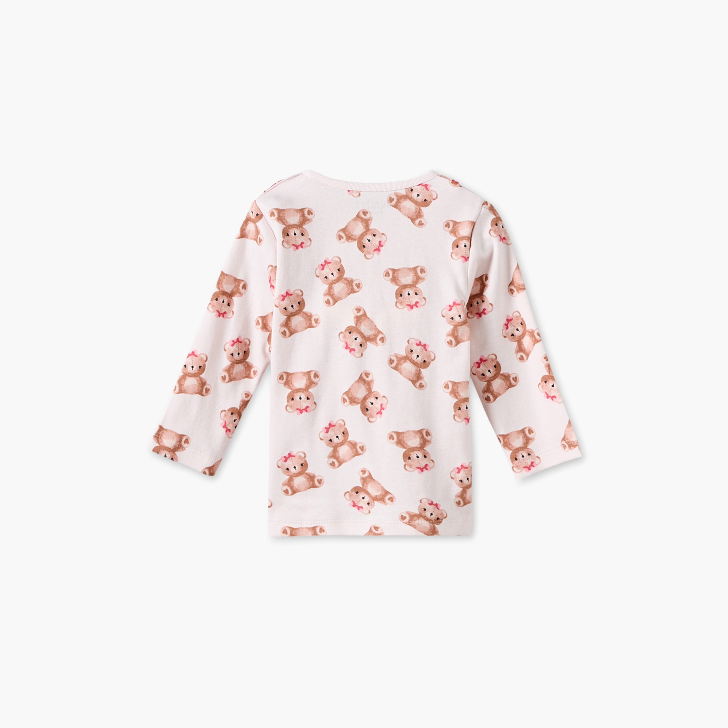 Juniors Cotton Crew Neck Long Sleeves Pyjama Set with Teddy Bear Print-promo_babyshop_Buy3for7.9_KWT030926-image-4