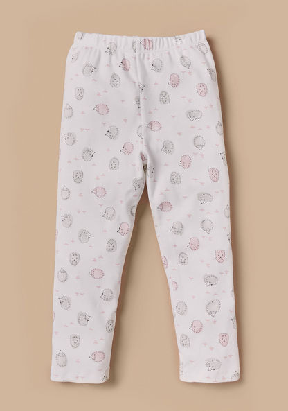 Juniors Hedgehog Print Long Sleeves Shirt and Pyjama Set-Pyjama Sets-image-2