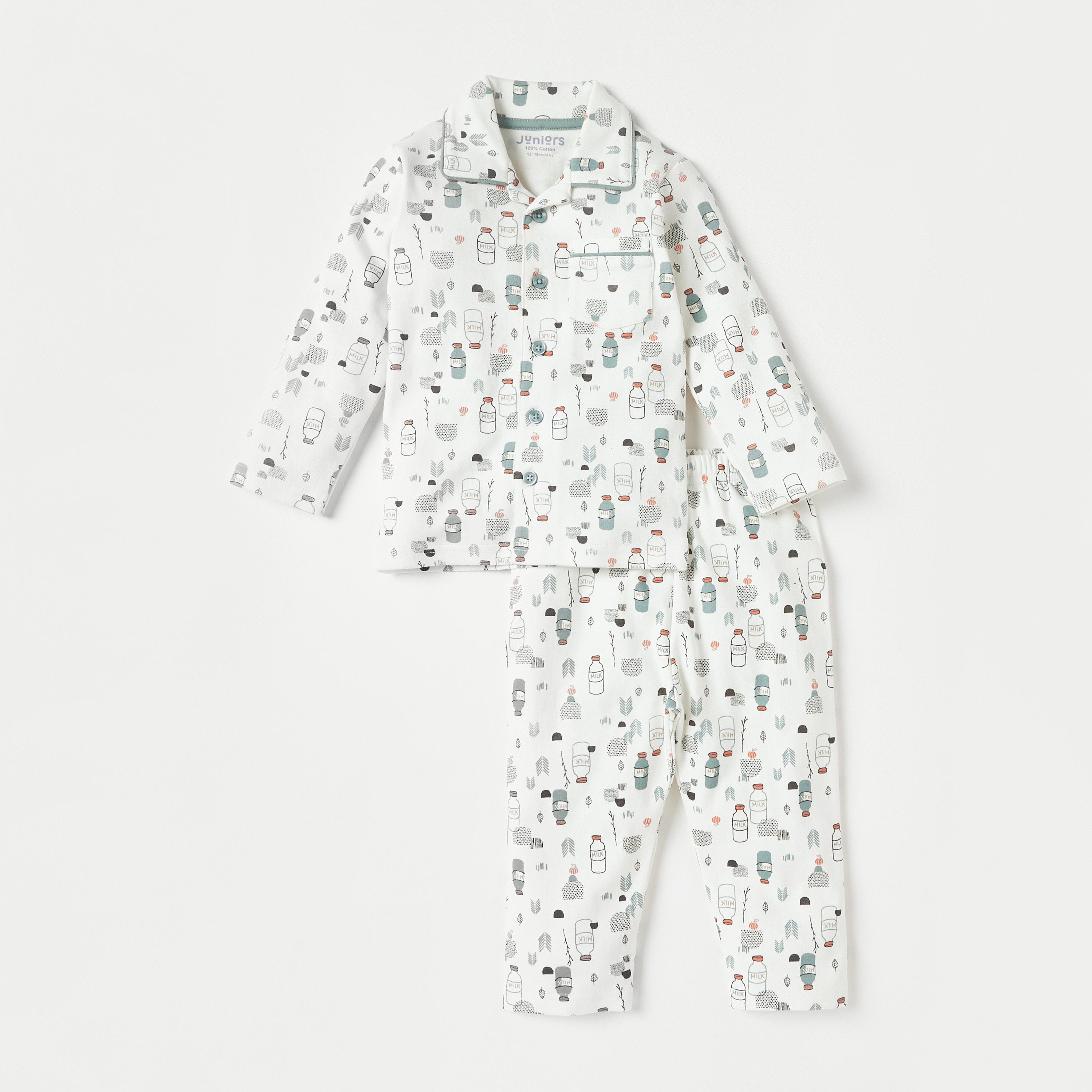 طقم بنطلون بيجاما وقميص بطبعات من جونيورز-baby-boys-clothing-nightwear-pyjamasets-image-1