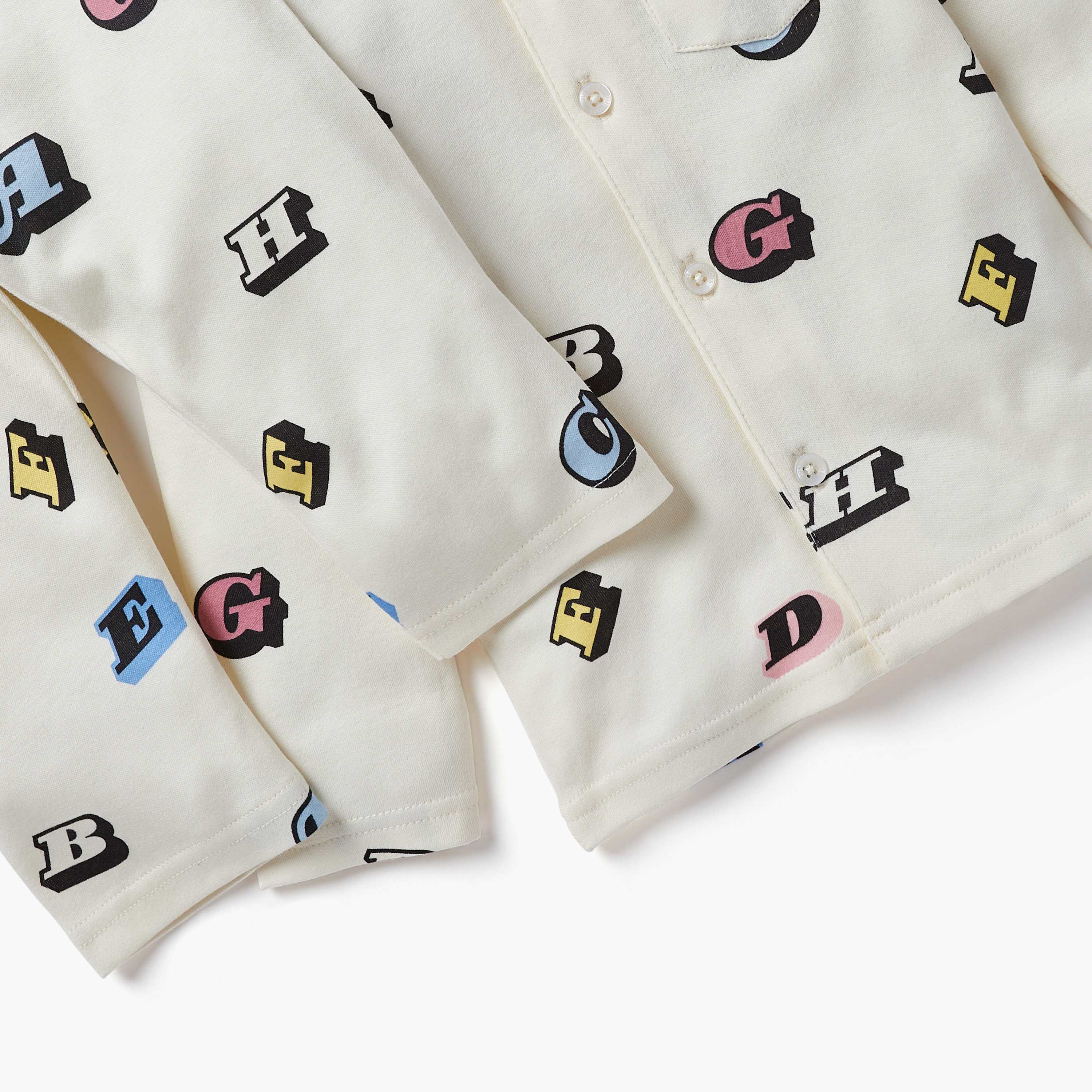 Juniors Pyjama Set with Alphabet Print - Cotton - Long Sleeves - Collar-baby-boys-clothing-nightwear-pyjamasets-image-6