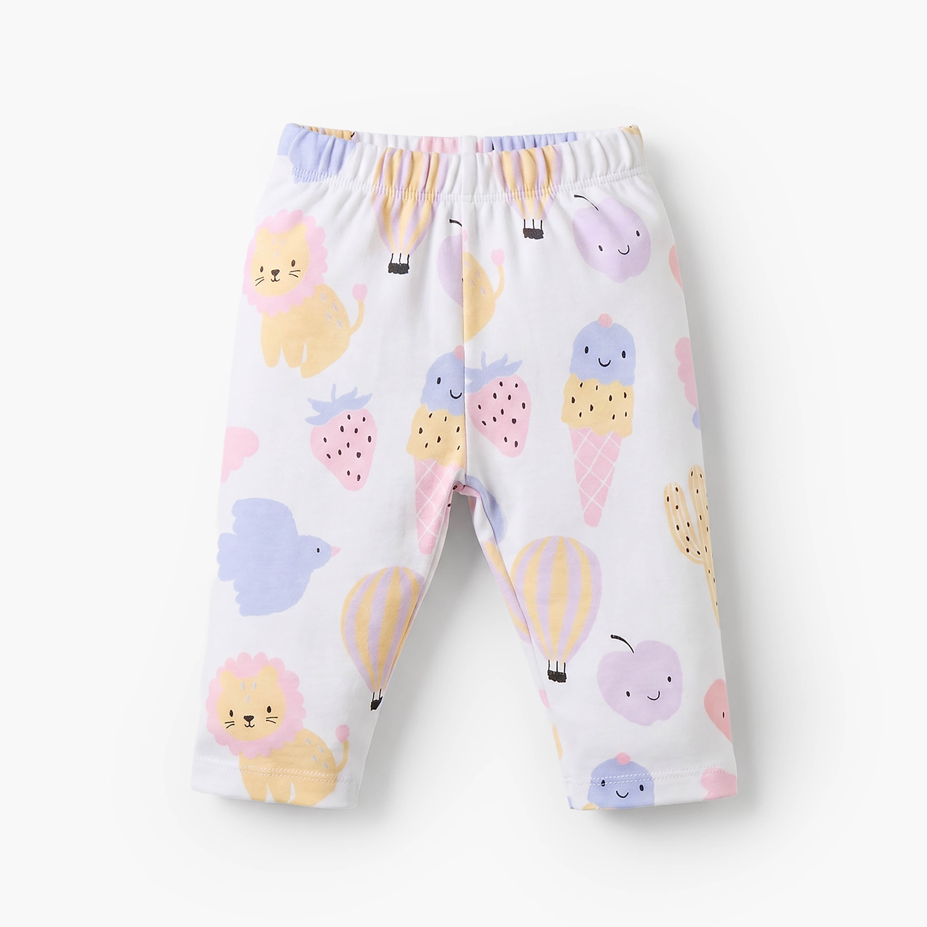 طقم بيجاما قطني بياقة مستديرة وأكمام طويلة بطبعة آيس كريم من جونيورز-baby-girls-clothing-nightwear-pyjamasets-image-5