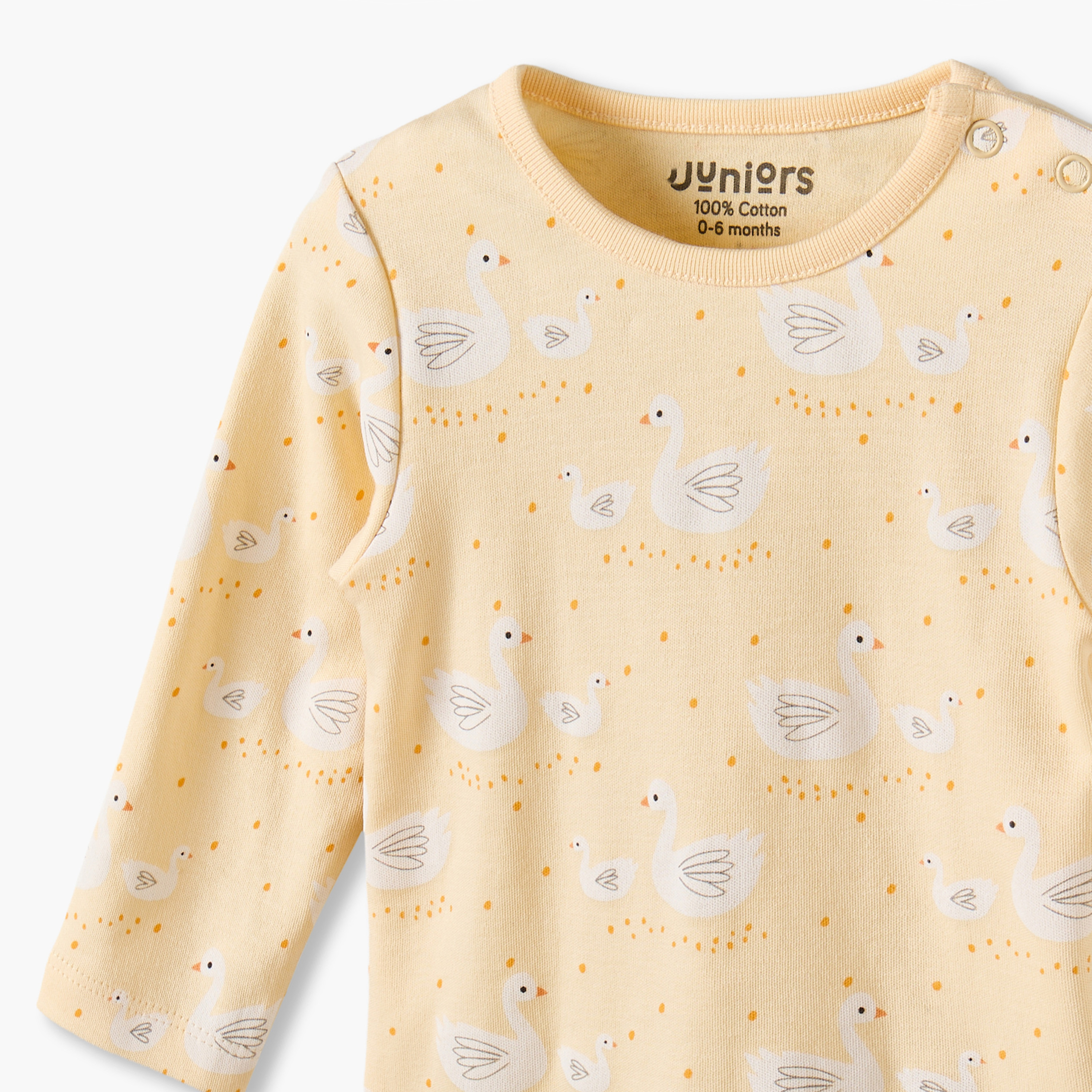 Juniors Cotton Crew Neck Long Sleeves Pyjama Set with Swan Print-promo_babyshop_Buy3for7.9_KWT030926-image-7