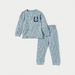 Juniors Bear Print Long Sleeves T-shirt and Pyjama Set-Pyjama Sets-thumbnail-0