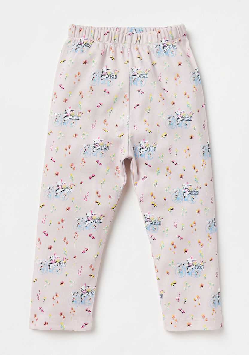 Juniors Floral Print Long Sleeves Shirt and Pyjama Set-Pyjama Sets-image-2