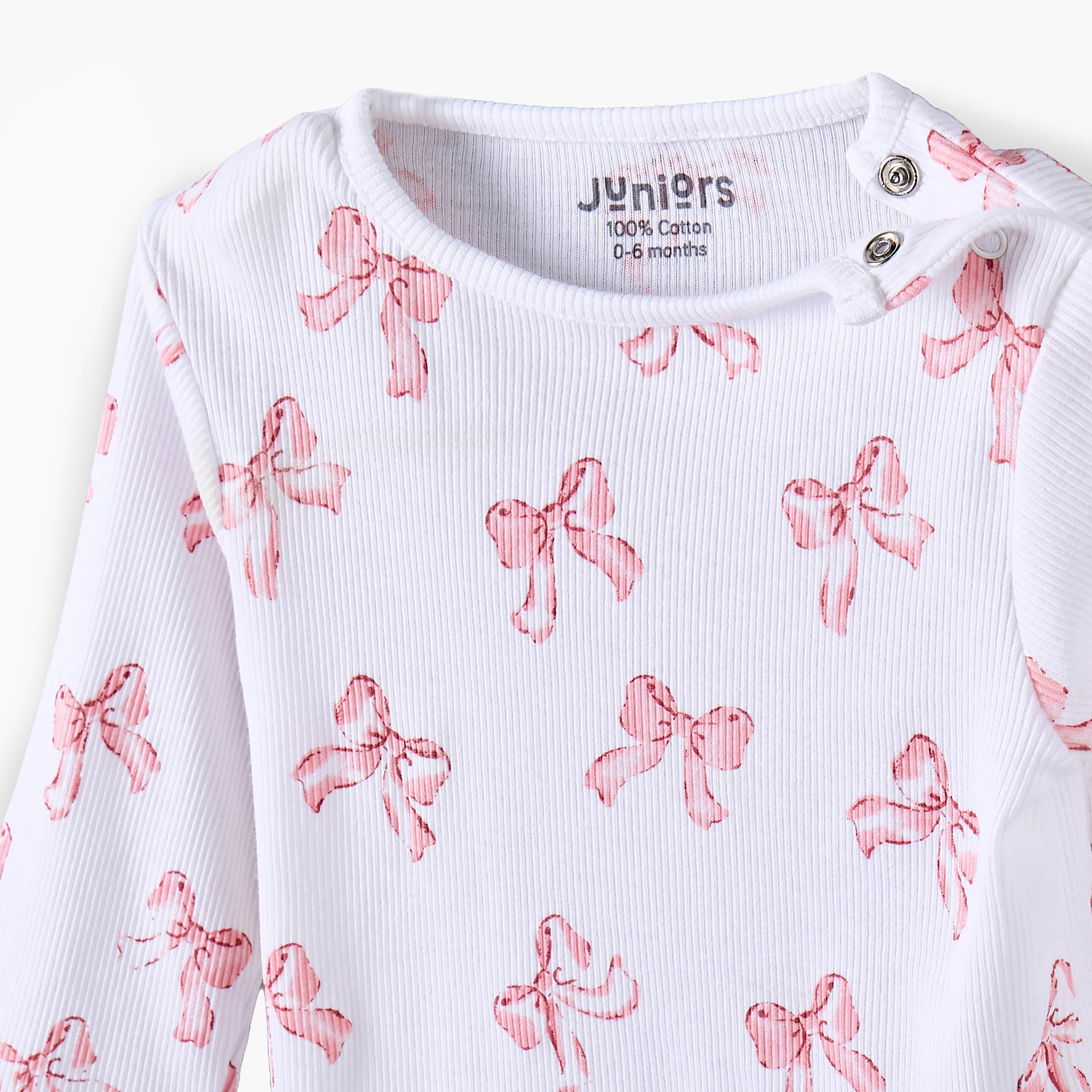 طقم بيجاما برقبة ضيقة وأكمام طويلة وطبعات فيونكات من جونيورز-baby-girls-clothing-nightwear-pyjamasets-image-7
