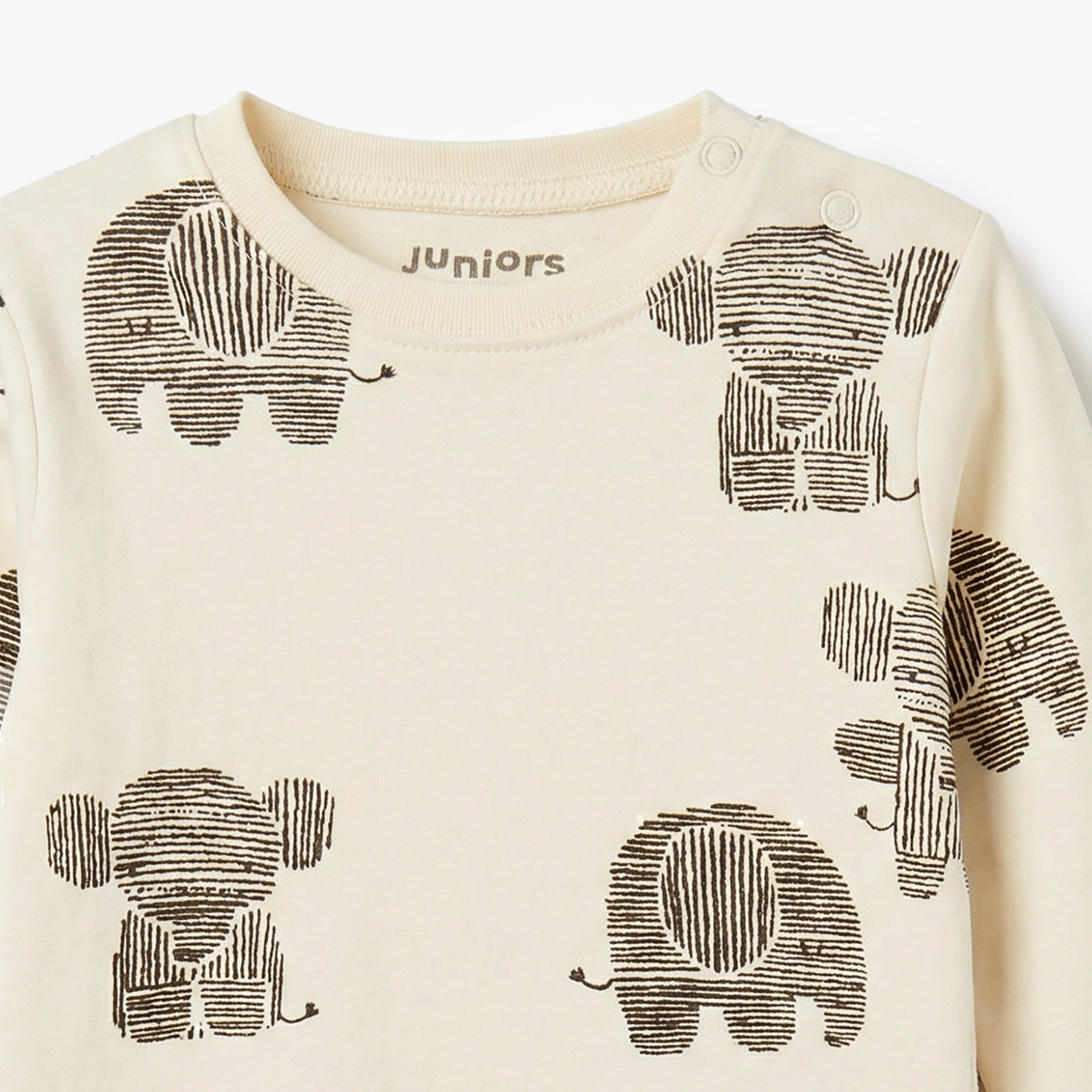 Juniors Cotton Round Neck Long Sleeves Pyjama Set with Elephant Print-baby-boys-clothing-nightwear-pyjamasets-image-5