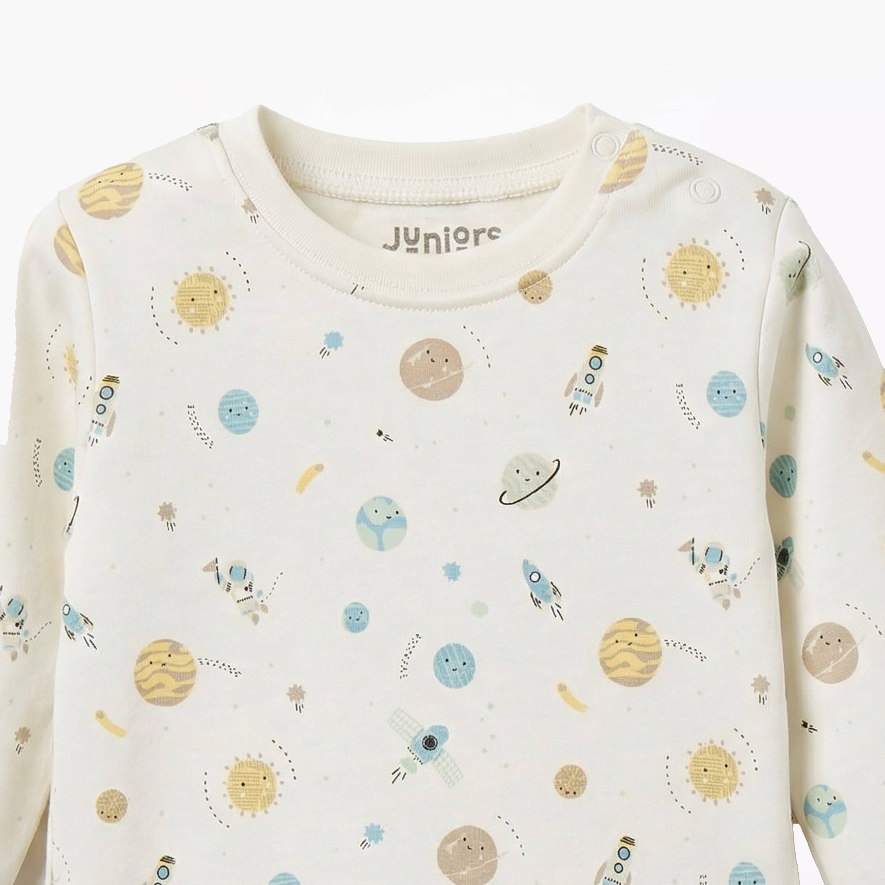 Juniors Cotton Round Neck Long Sleeves Pyjama Set with Space Print-baby-boys-clothing-nightwear-pyjamasets-image-5