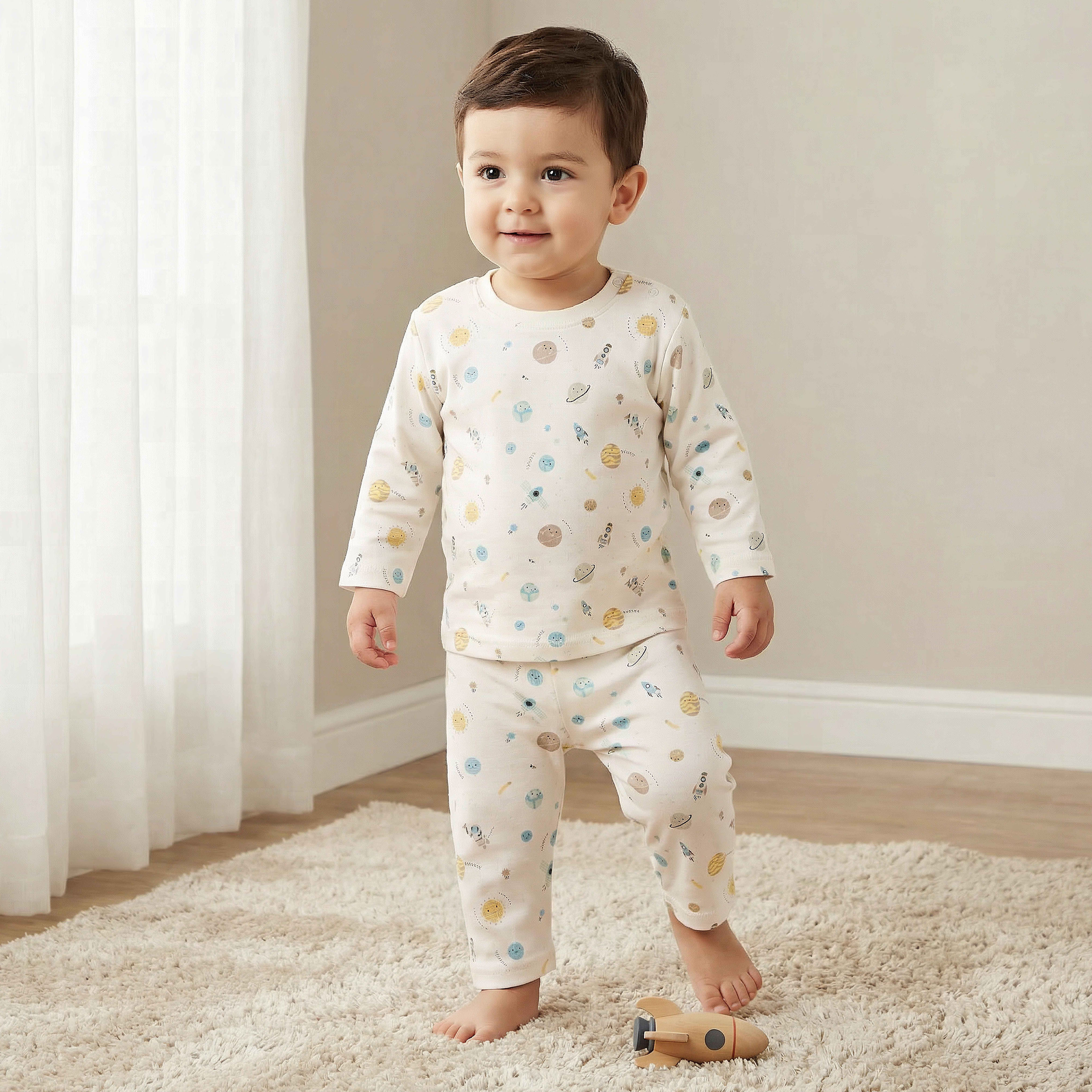 Juniors Cotton Round Neck Long Sleeves Pyjama Set with Space Print-baby-boys-clothing-nightwear-pyjamasets-image-1