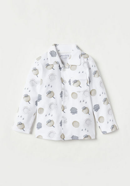 Juniors All-Over Print Button Up Shirt and Pyjama Set-Pyjama Sets-image-3