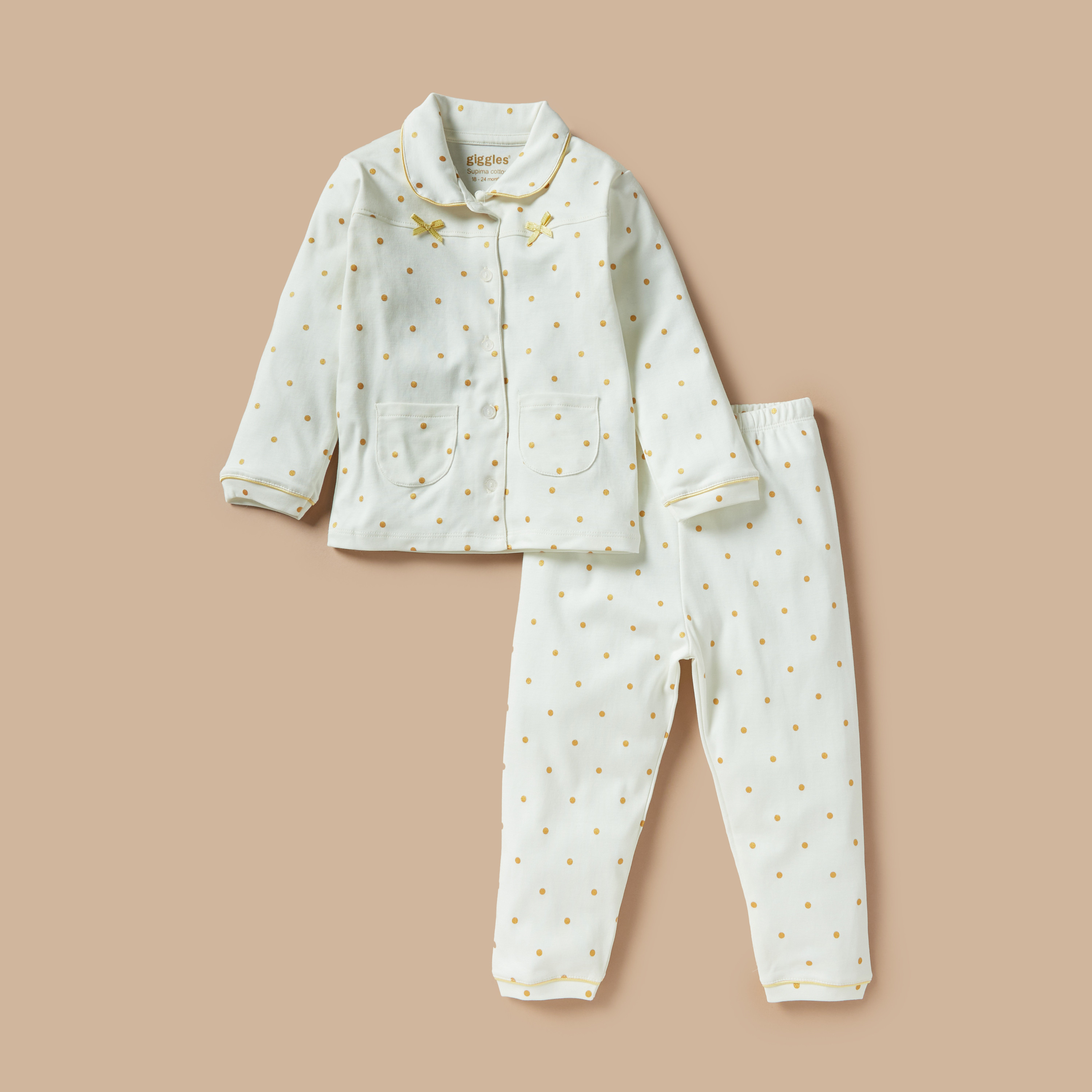 Juniors All-Over Polka Dot Print Shirt and Pyjama Set-baby-girls-clothing-nightwear-pyjamasets-image-1