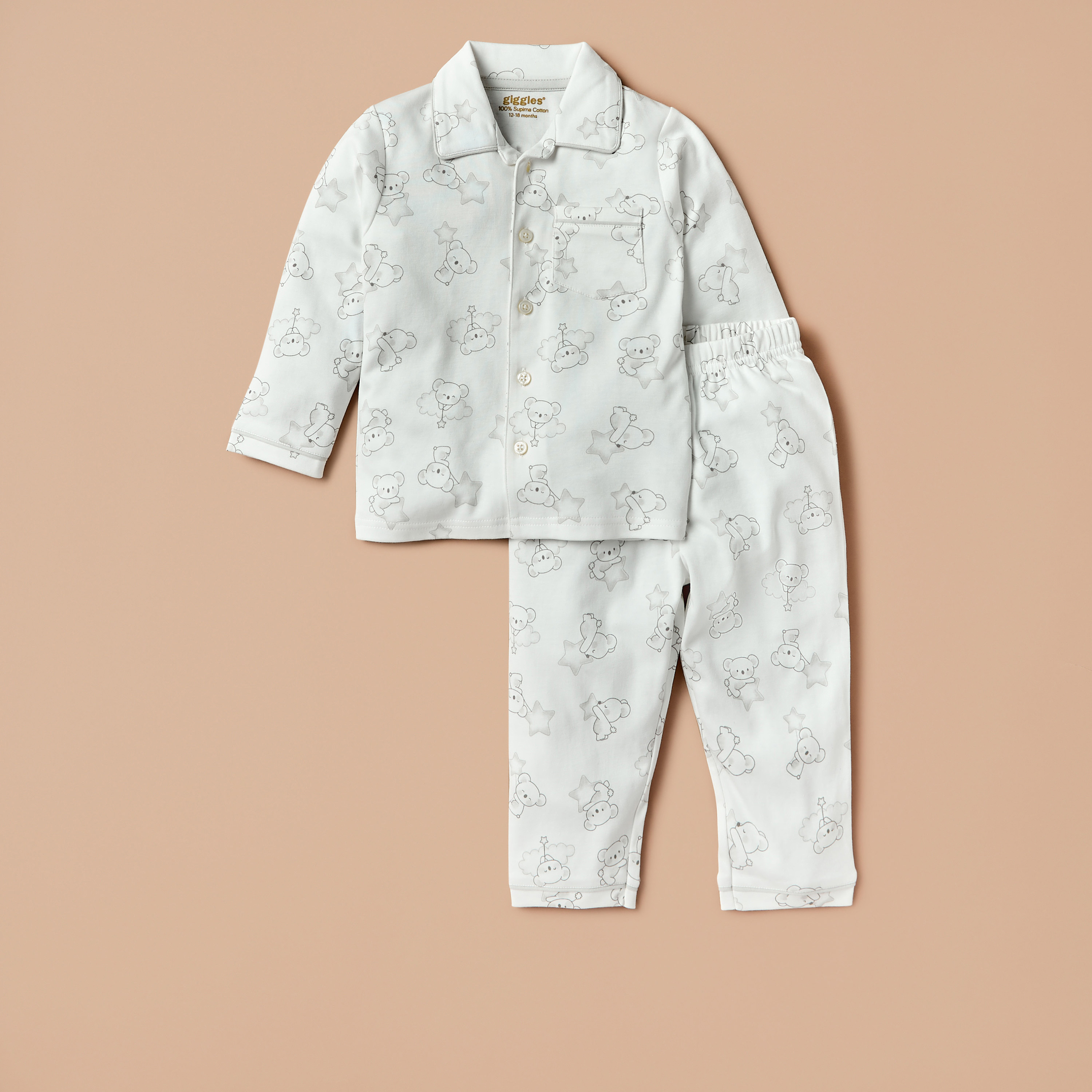 طقم بنطلون بيجاما وقميص بطبعات كوالا من جيجلز-baby-boys-clothing-nightwear-pyjamasets-image-1