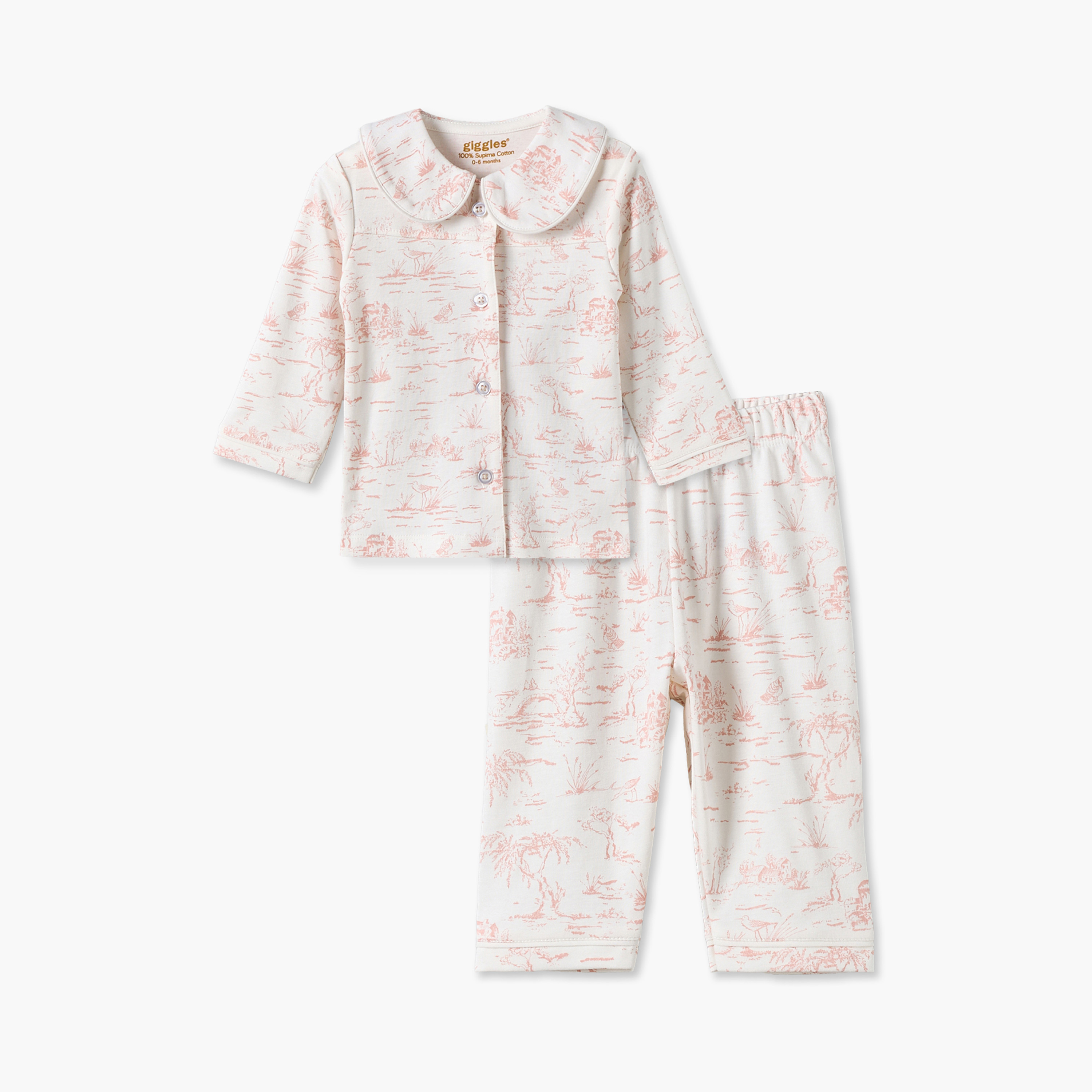 Juniors Cotton Peter Pan Collar Long Sleeves Pyjama Set with Forest Print-baby-girls-clothing-nightwear-pyjamasets-image-2