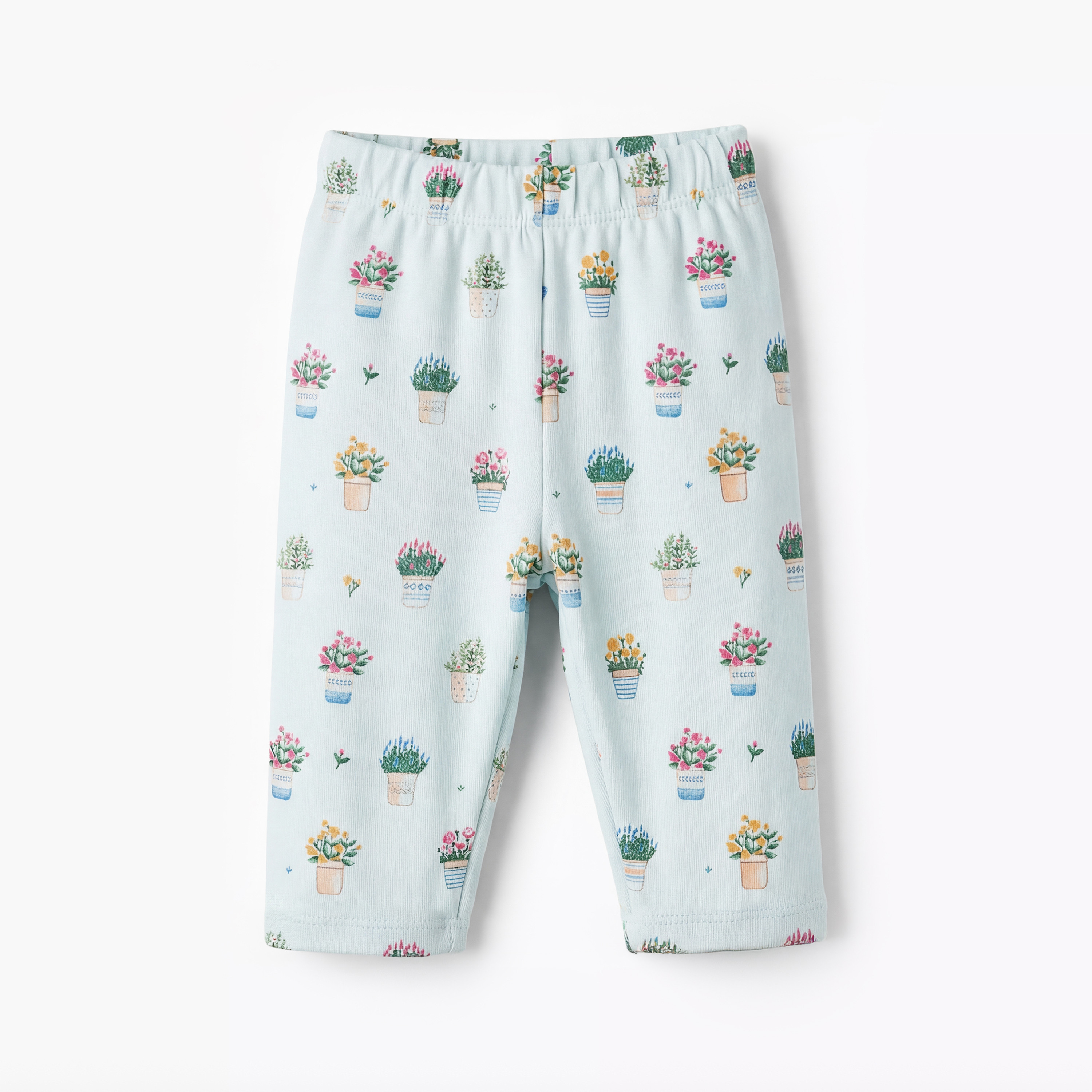 Juniors Cotton Round Neck Long Sleeves Pyjama Set with Flower Pot Print-baby-girls-clothing-nightwear-pyjamasets-image-4