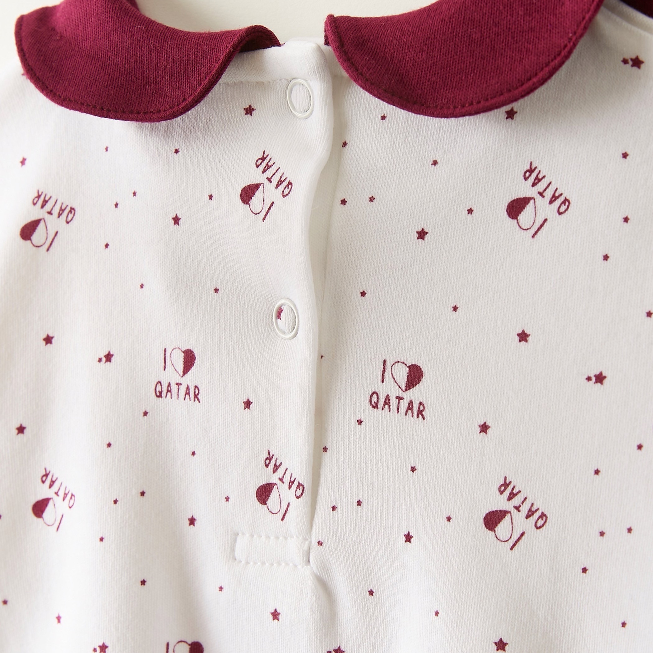 Juniors Qatar National Day Print Dress with Long Sleeves-baby-girls-clothing-dressesandjumpsuits-image-2