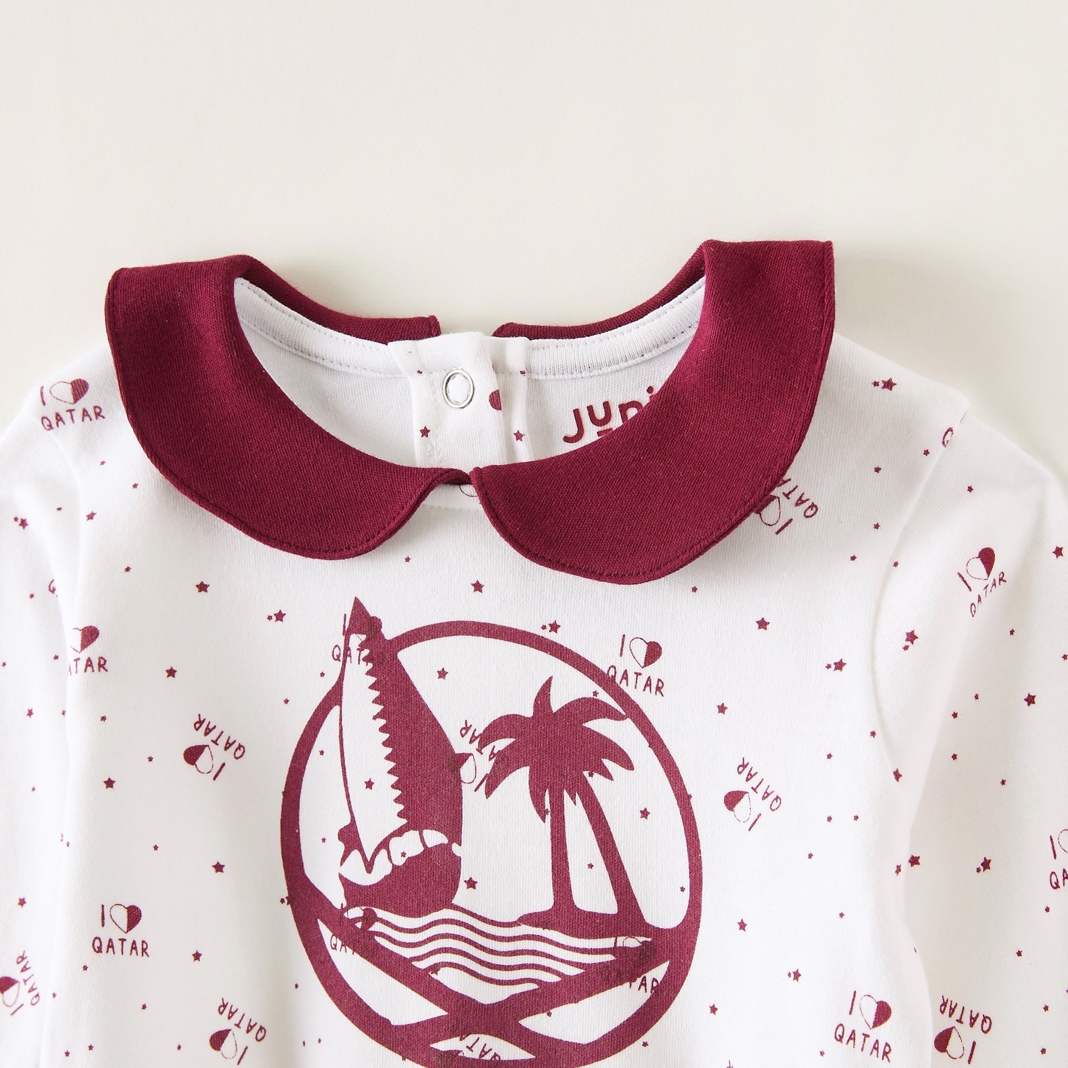 Juniors Qatar National Day Print Dress with Long Sleeves-baby-girls-clothing-dressesandjumpsuits-image-4