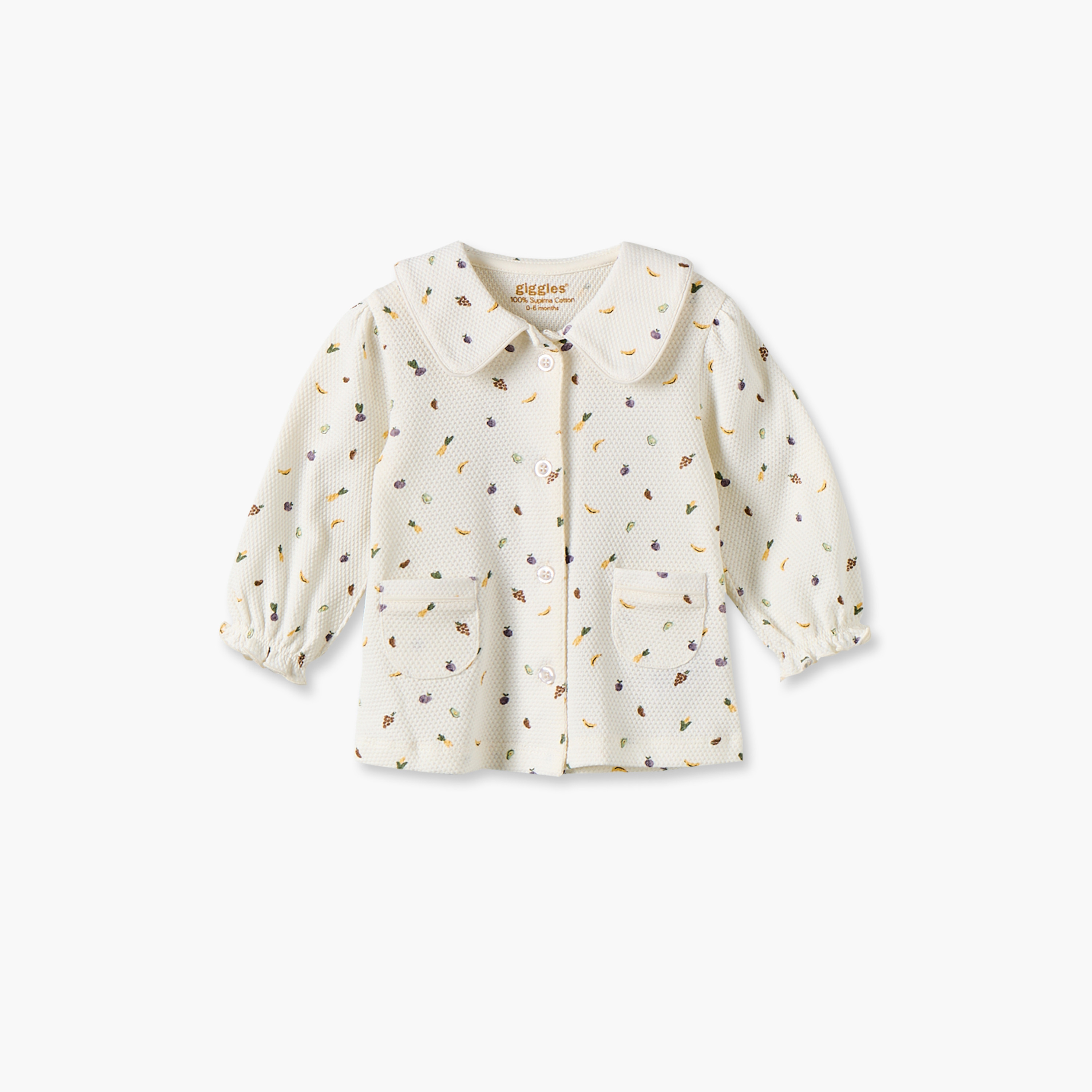 طقم بيجاما قطن بياقة وأكمام طويلة بطبعات فواكه من جونيورز-baby-girls-clothing-nightwear-pyjamasets-image-3