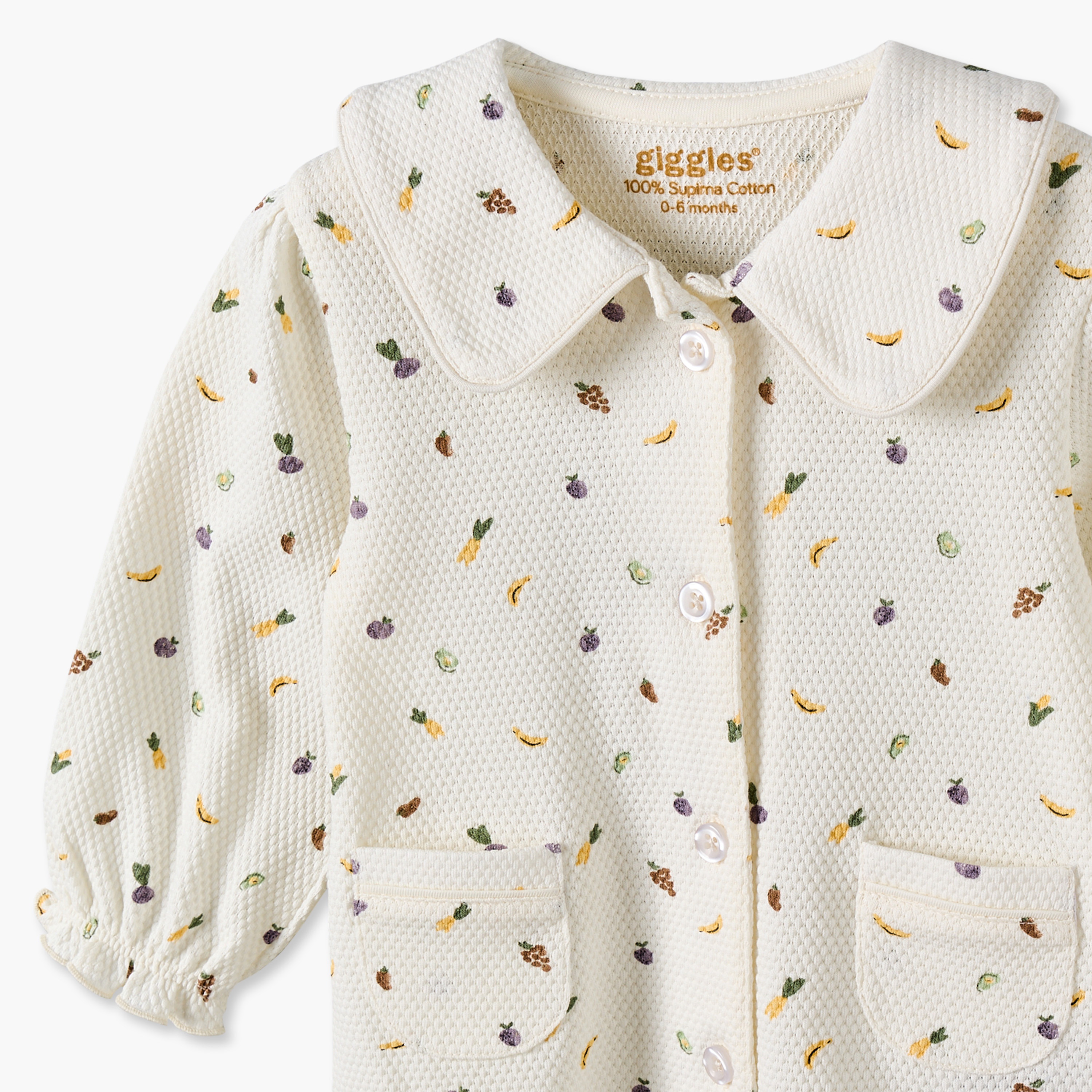 طقم بيجاما قطن بياقة وأكمام طويلة بطبعات فواكه من جونيورز-baby-girls-clothing-nightwear-pyjamasets-image-7