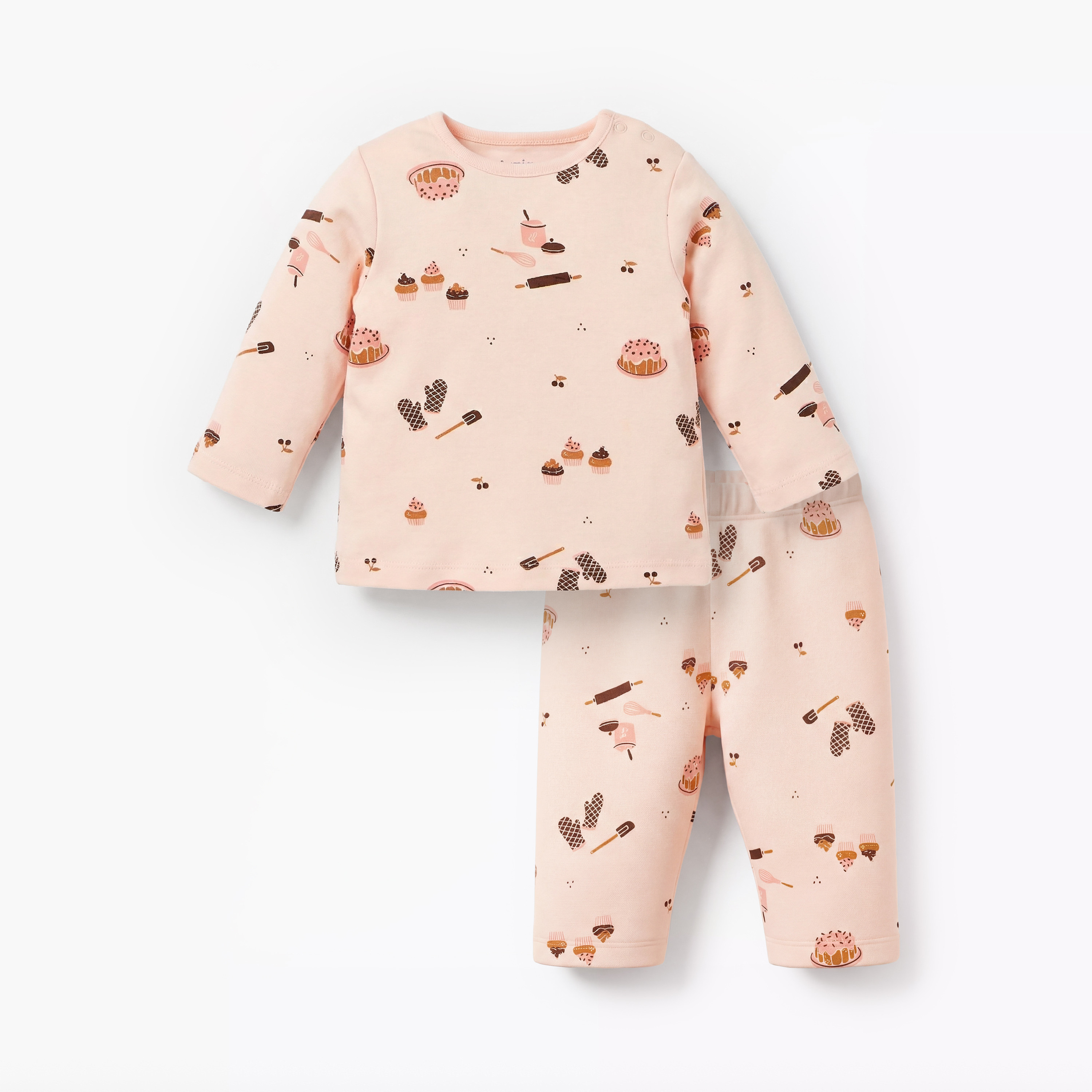 Juniors Cotton Round Neck Long Sleeves Pyjama Set with Print-baby-girls-clothing-nightwear-pyjamasets-image-1