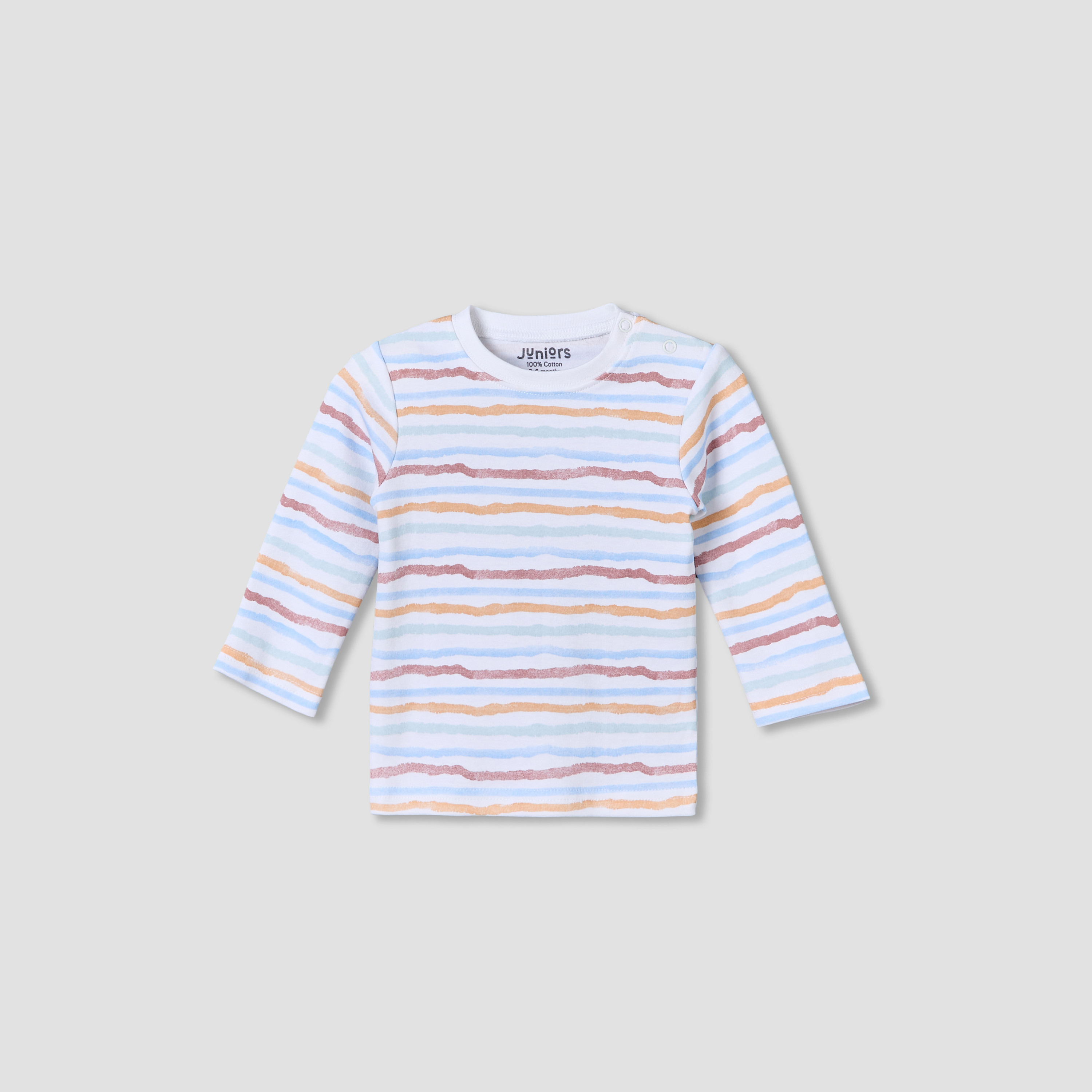 Juniors Cotton Crew Neck Long Sleeves Pyjama Set with Stripes-baby-boys-clothing-nightwear-pyjamasets-image-2