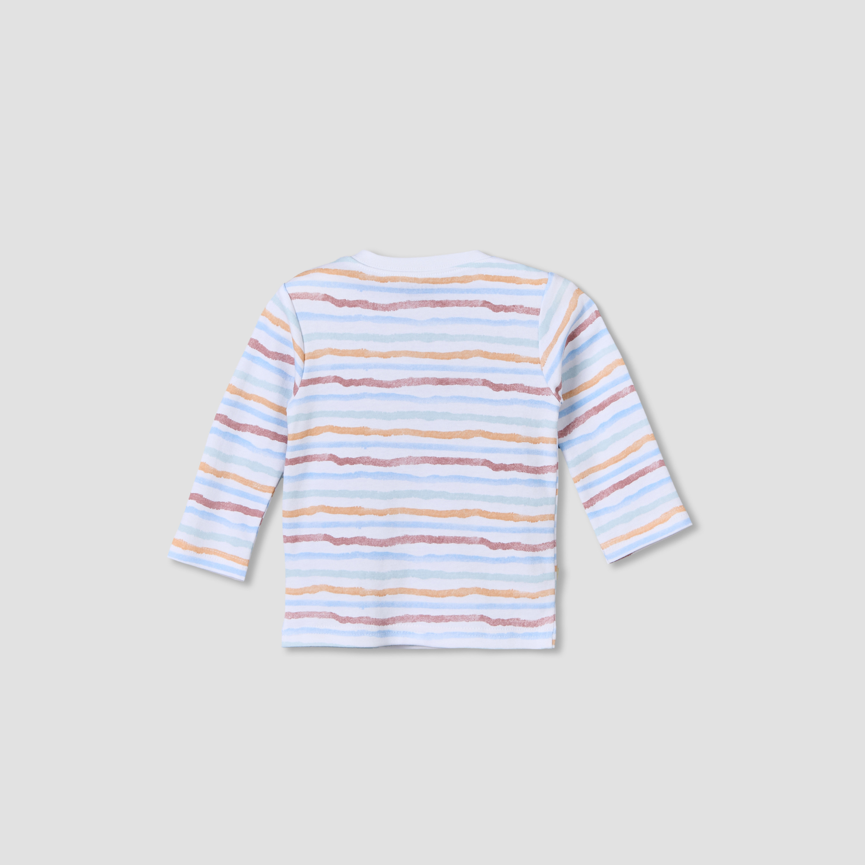 Juniors Cotton Crew Neck Long Sleeves Pyjama Set with Stripes-baby-boys-clothing-nightwear-pyjamasets-image-4